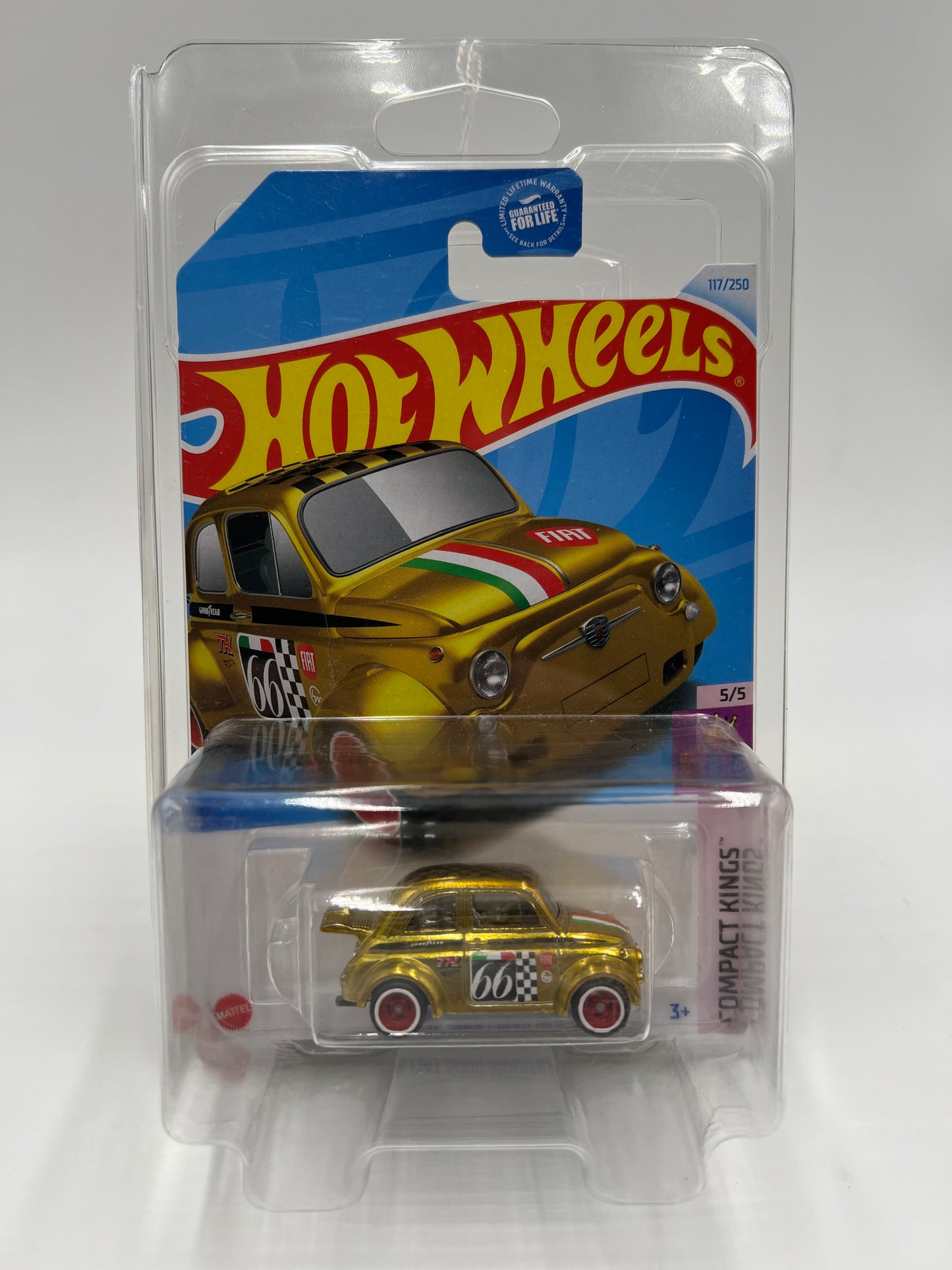 2024 Hot Wheels Super Treasure Hunt #117 60s Fiat 500D Modificado Gold W/Protector
