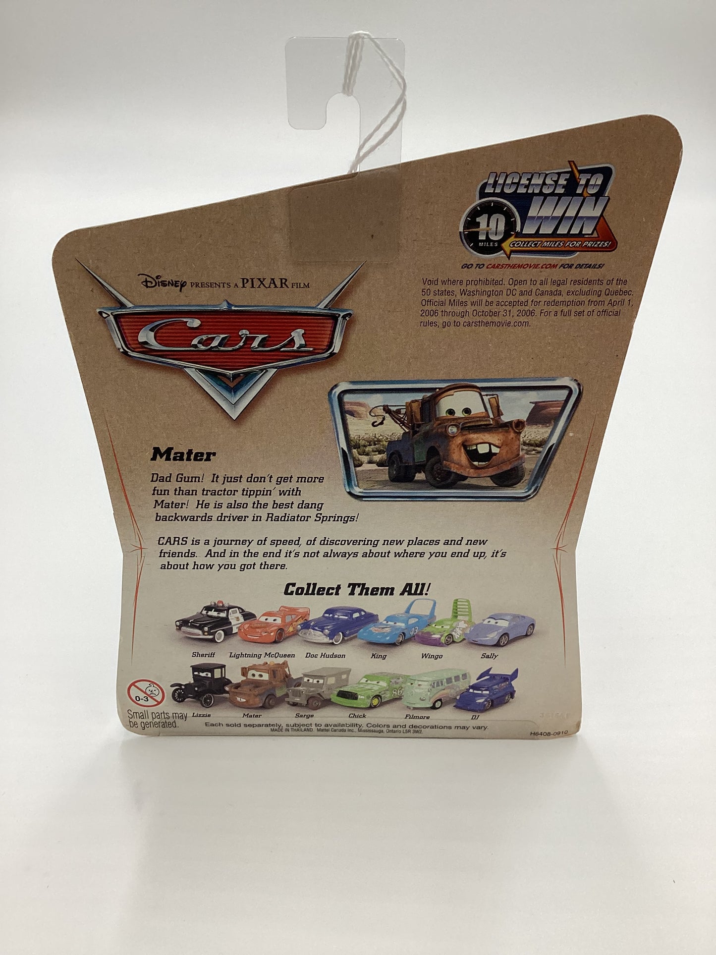 Disney Pixar Cars License To Win Mater 139A