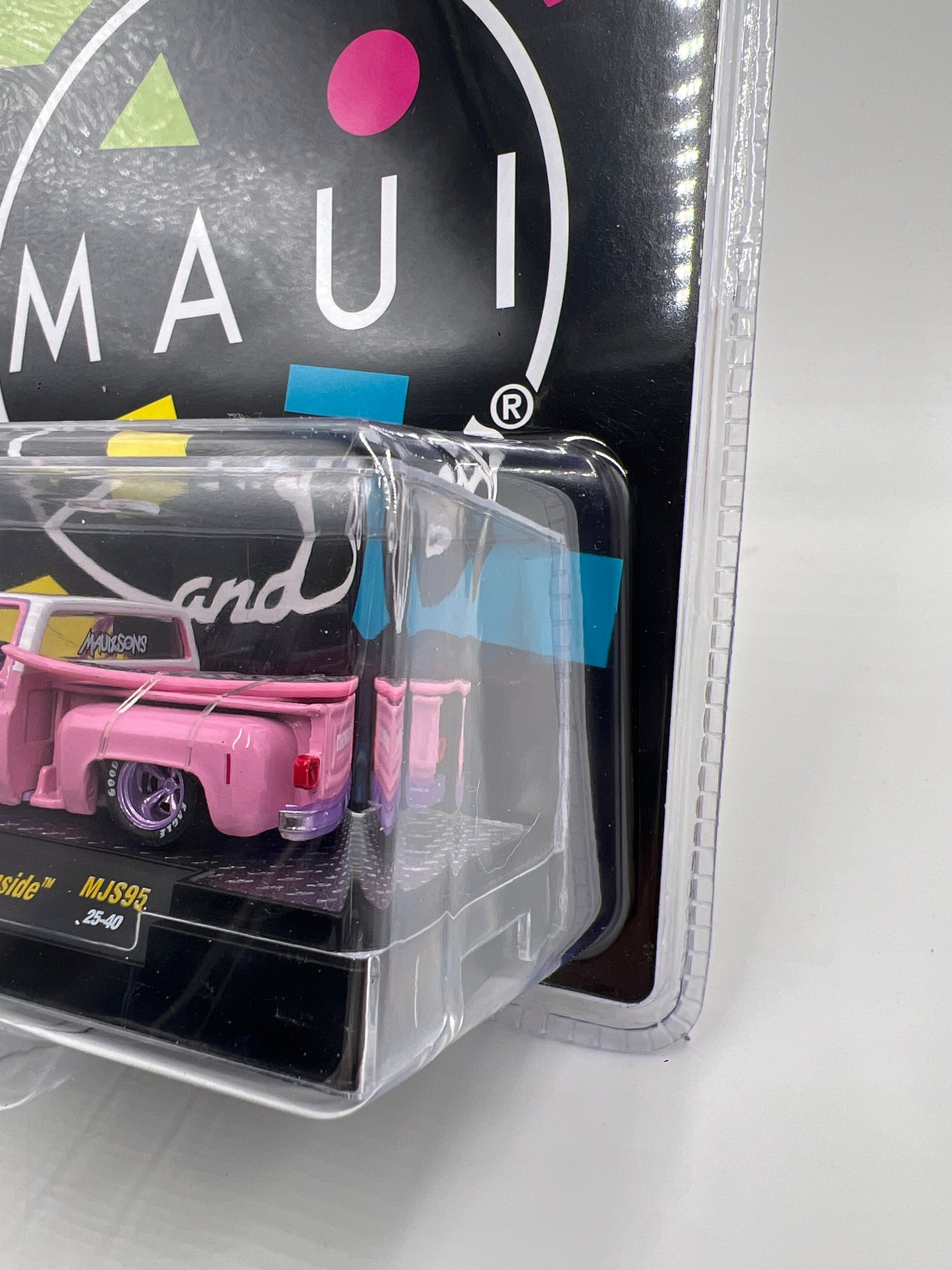 M2 Machines MiJo Exclusives MJS95 CHASE Maui And Sons 1979 Chevrolet Silverado Stepside Pink