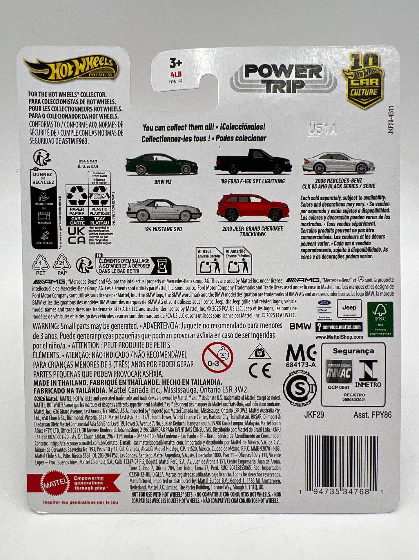 2026 Hot Wheels Premium Power Trip #3 2008 Mercedes-Benz CLK 63 AMG Black Series White 257F