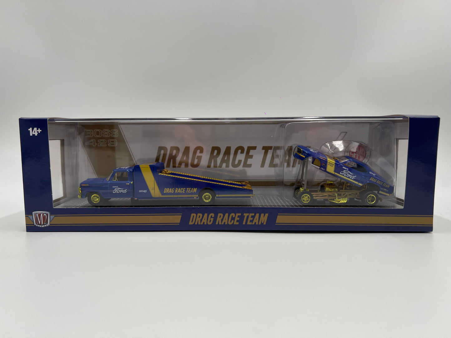 M2 Machines SEMA 2023 CHASE 1/600 Drag Race Team 1969 Ford F-350 & 1969 Ford Mustang Funny Car W/Card FL01