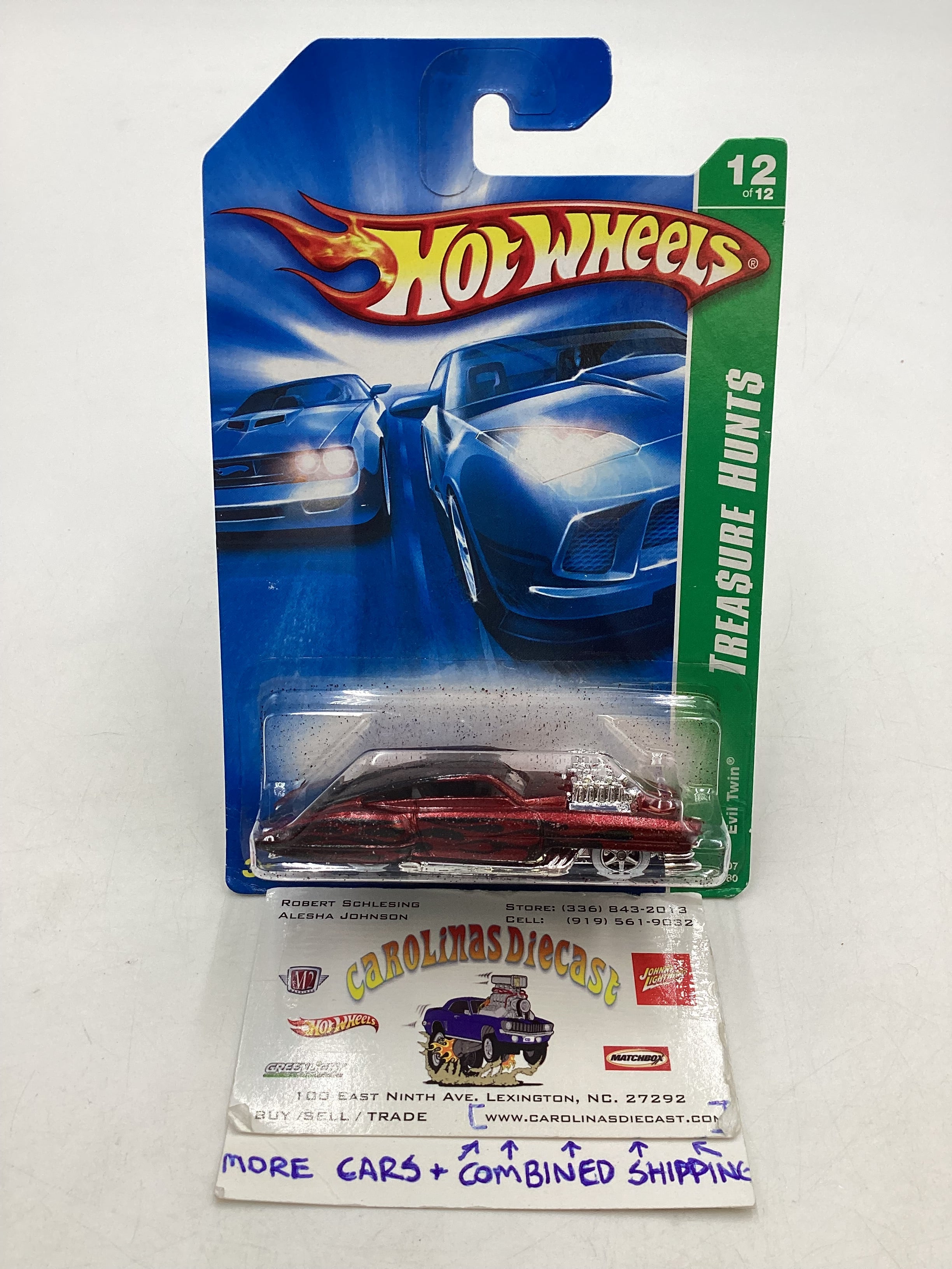 2007 Hot Wheels Super Treasure Hunt 132 Evil Twin Paint Flaking wit carolinasdiecast