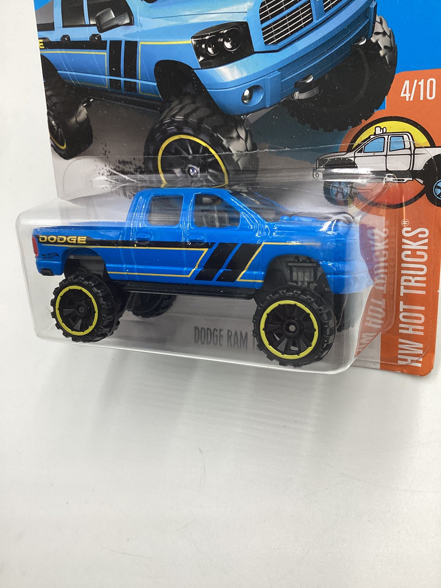 2016 Hot Wheels #144 Dodge Ram 1500 Blue Walgreens Exclusive with protector