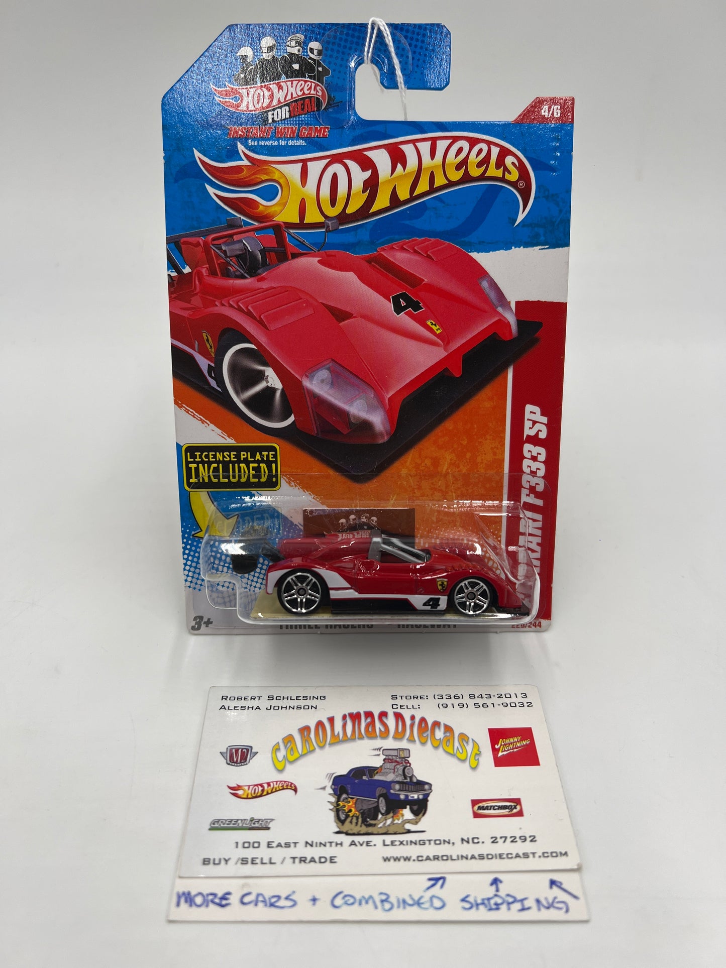 2011 Hot Wheels Thrill Racers Raceway #220 Ferrari F333 SP Red W/License Plate SR