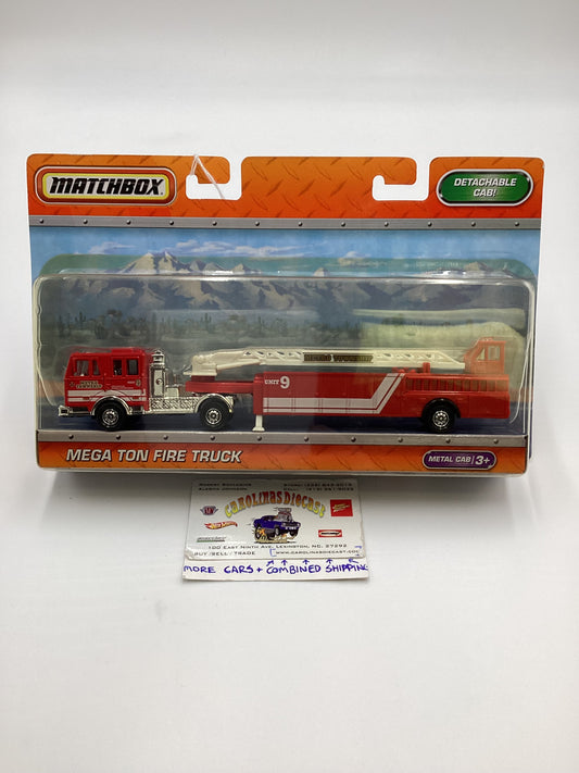 2010 Matchbox Mega Ton Fire Truck Detachable Cab Red