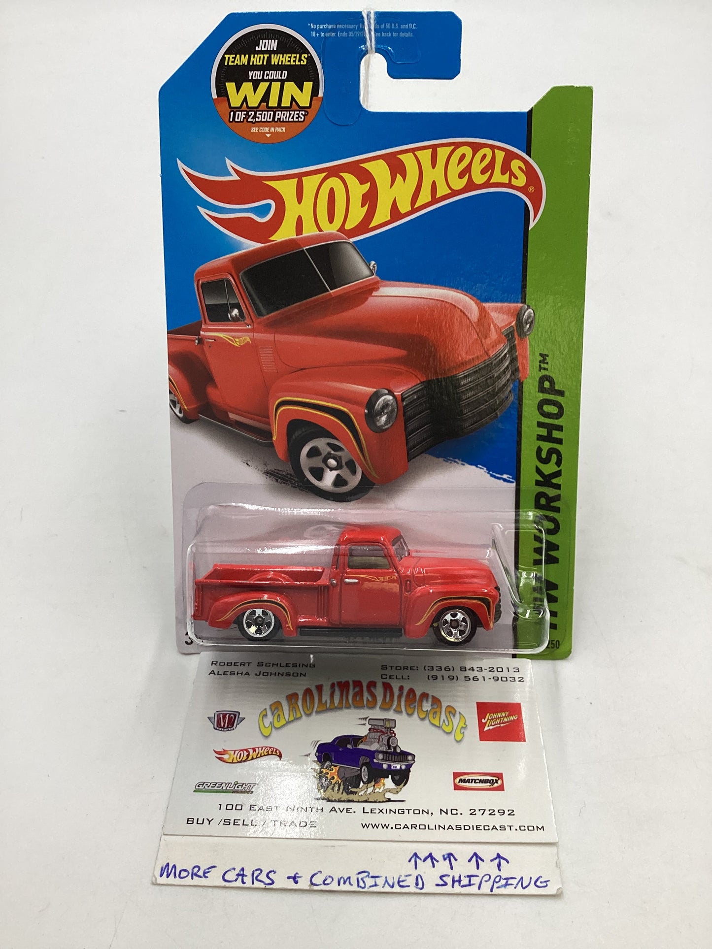 2015 Hot Wheels Workshop #244 52 Chevy Red 9C