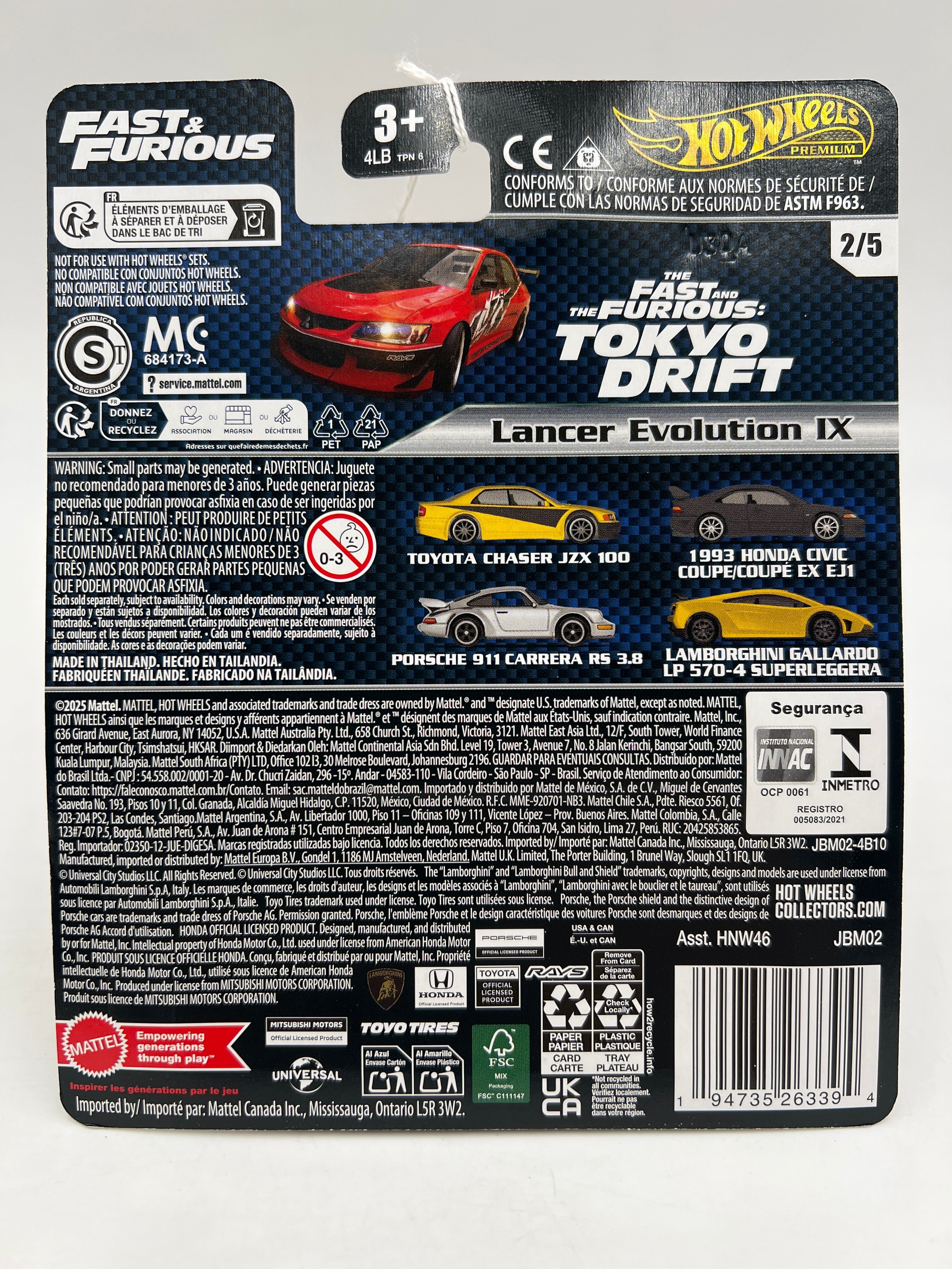 2025 Hot Wheels Premium Fast & Furious #2 Lancer Evolution IX Red