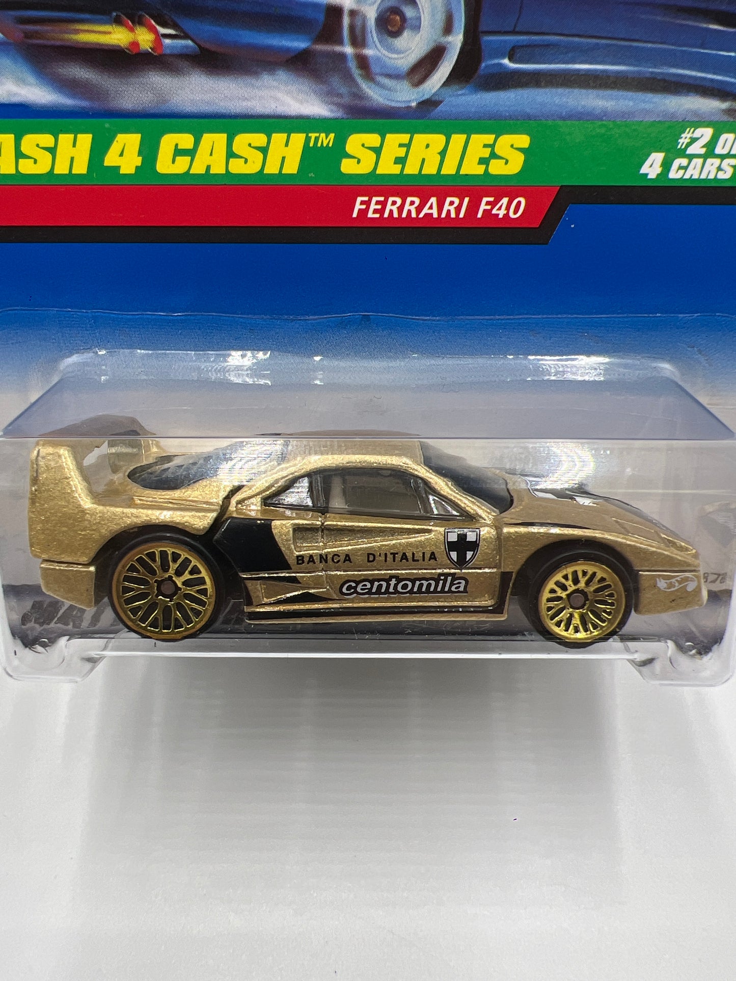 1998 Hot Wheels #722 Dash 4 Cash Series Ferrari F40 Gold (SR)