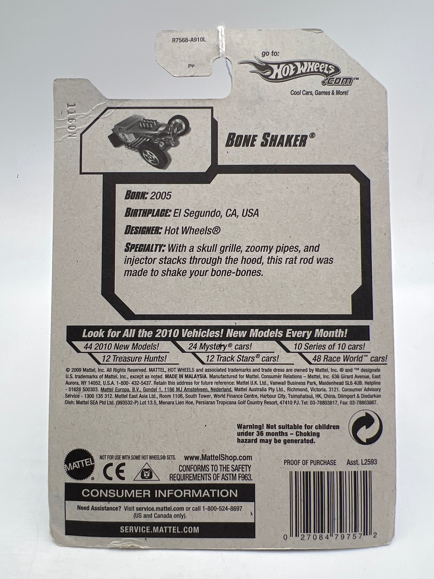 2010 Hot Wheels Hot Rods #143 Bone Shaker Orange 60A