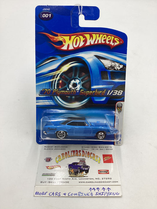 2006 Hot Wheels First Editions #001 70 Plymouth Superbird Blue 38D