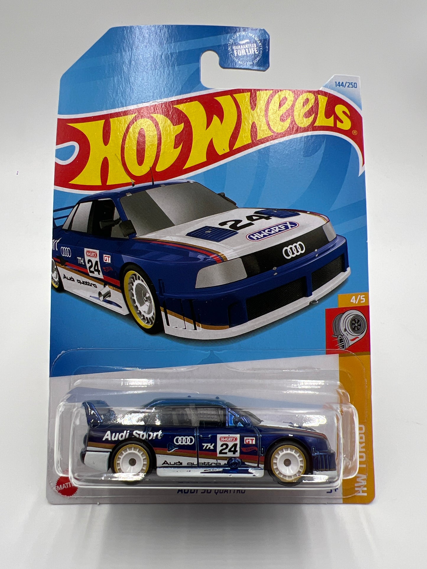 2024 Hot Wheels #144 Super Treasure Hunt Audi 90 Quattro Blue W/Protector