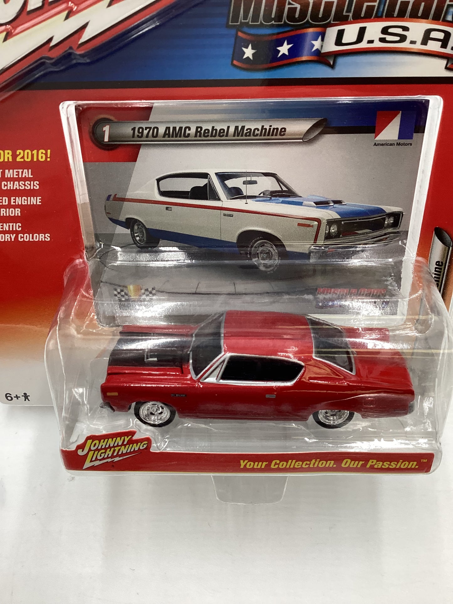 Johnny Lightning Muscle Cars USA 1970 AMC Rebel Machine Red 221A