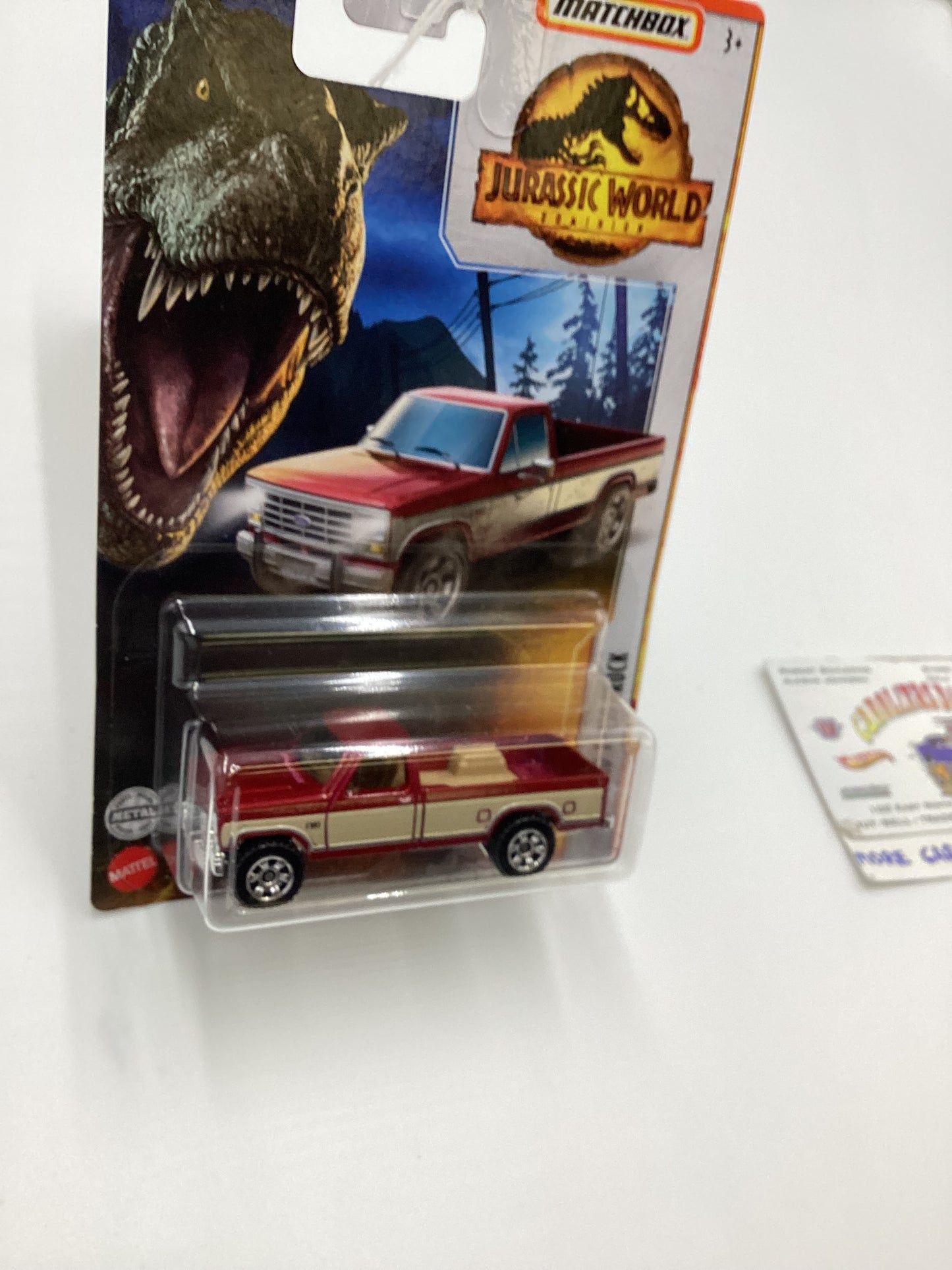 2022 Matchbox Jurassic World Dominion 86 Ford F-150 Truck Red 163D