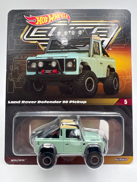 Hot Wheels RLC Elite 64 #5 Land Rover Defender 90 Pickup Green W/Protector