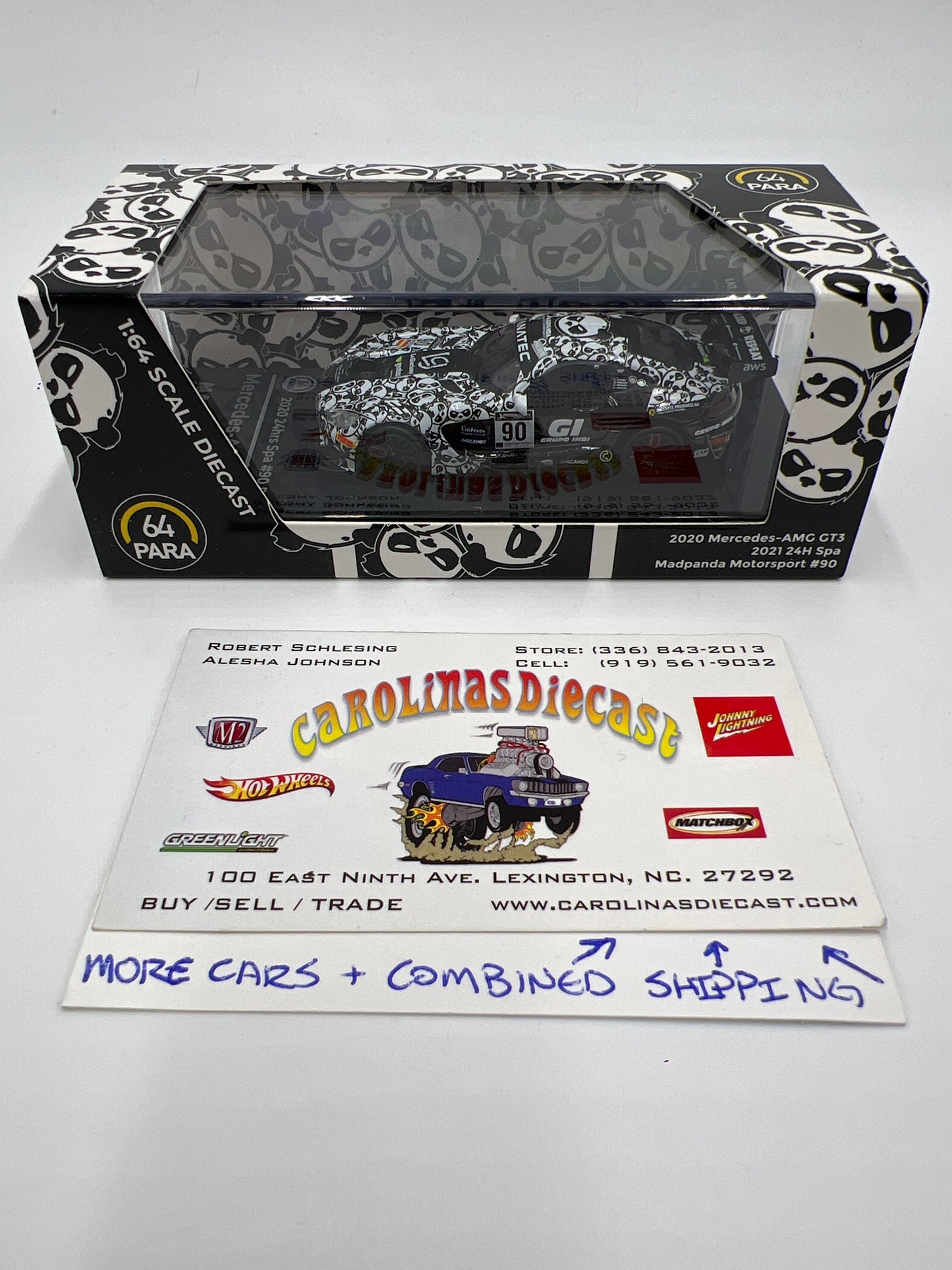 Para64 1:64 Scale Diecast Madpanda Motorsport #90 2020 Mercedes-AMG GT3 Black/White