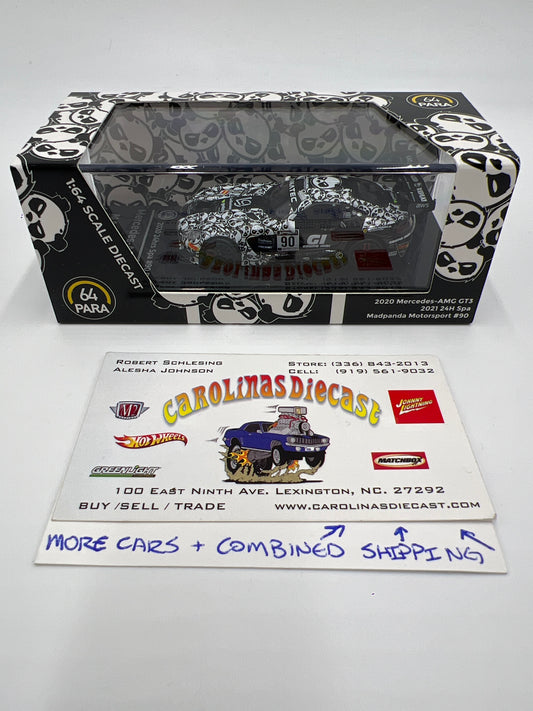 Para64 1:64 Scale Diecast Madpanda Motorsport #90 2020 Mercedes-AMG GT3 Black/White