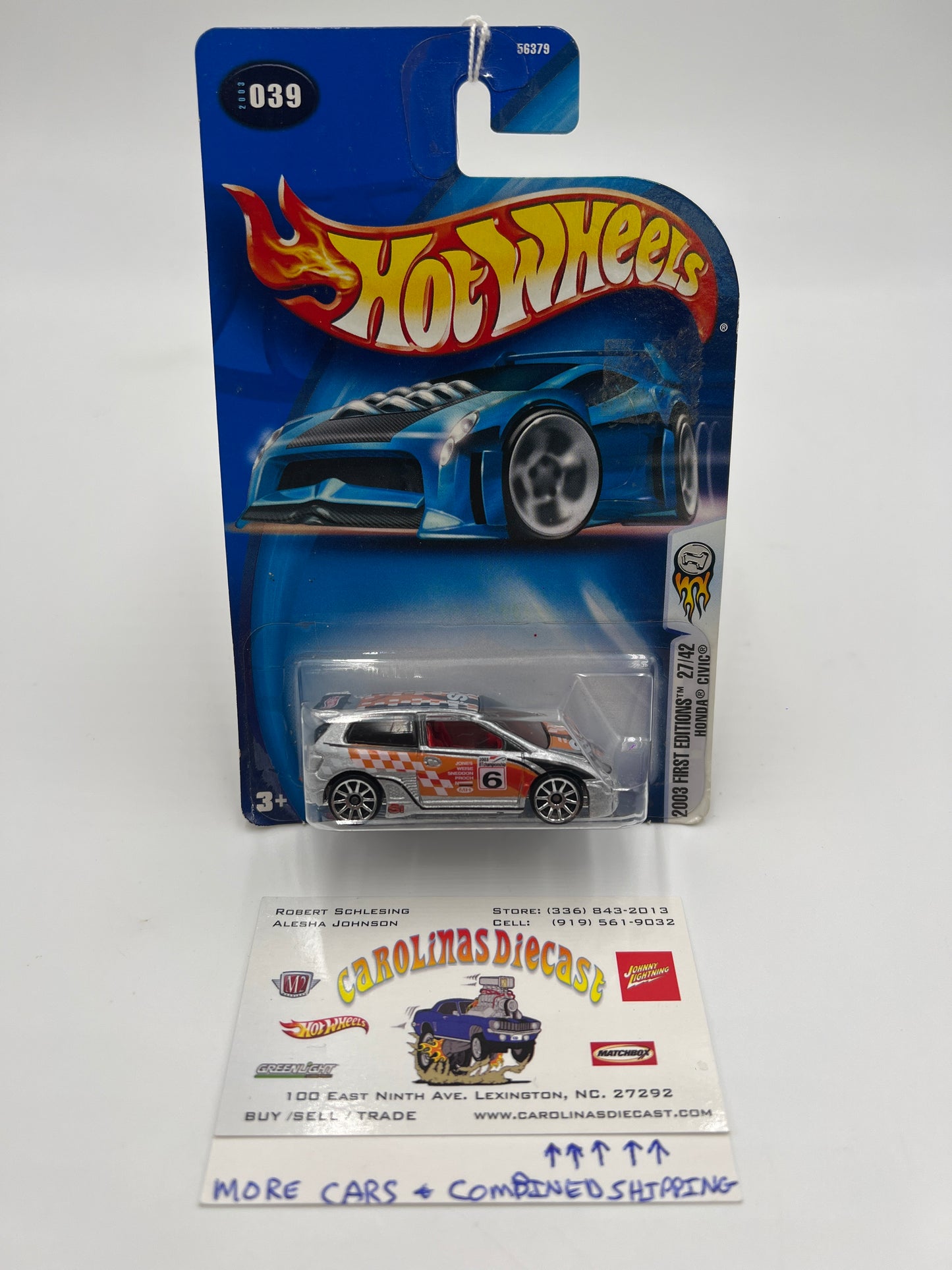 2003 Hot Wheels First Editions #39 Honda Civic Silver 78A