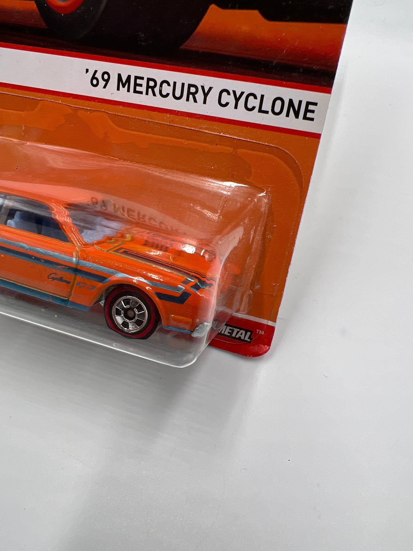 Hot Wheels Heritage Redline #12 69 Mercury Cyclone Orange Cracked Blister 160N