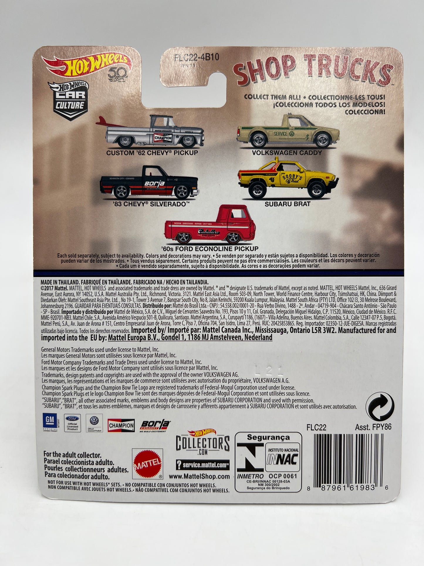 2018 Hot Wheels Premium Car Culture Shop Trucks #3 83 Chevy Silverado Borla W/Protector