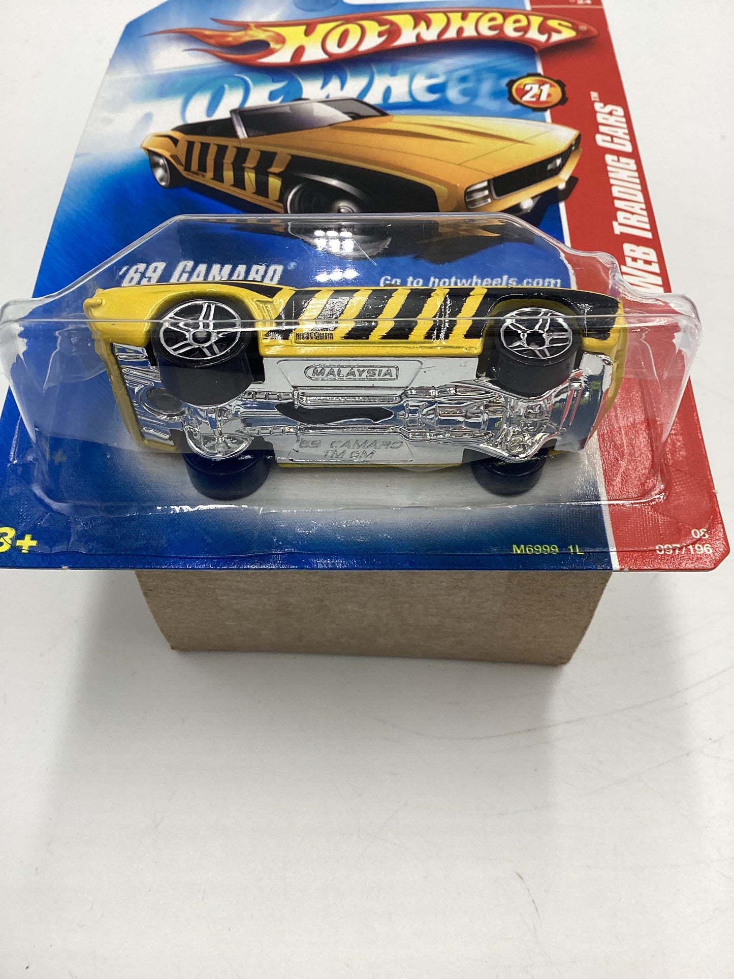 2008 Hot Wheels Web Trading Cars #97 69 Camaro Yellow (Black Logo Base) 11D