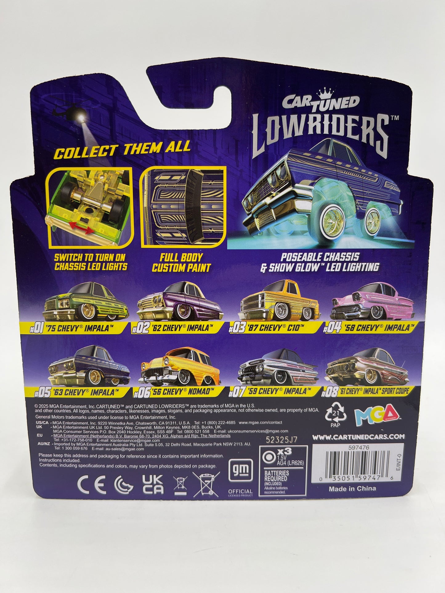 MGA Car Tuned Series 2 Show Glow Lowriders #5 63 Chevy Impala