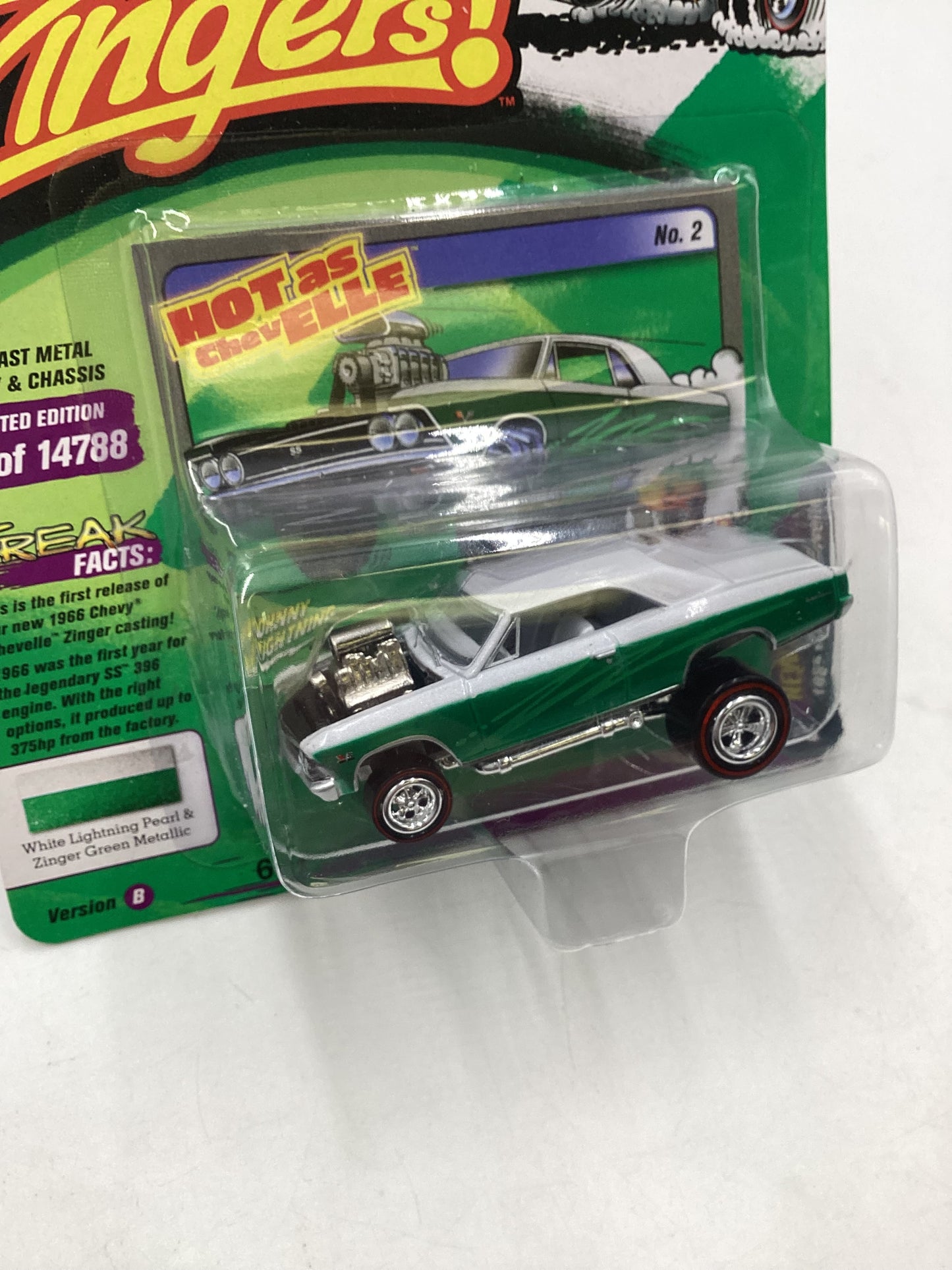 Johnny Lightning ZINGERS Series 2 1966 Chevy Chevelle Green 223B