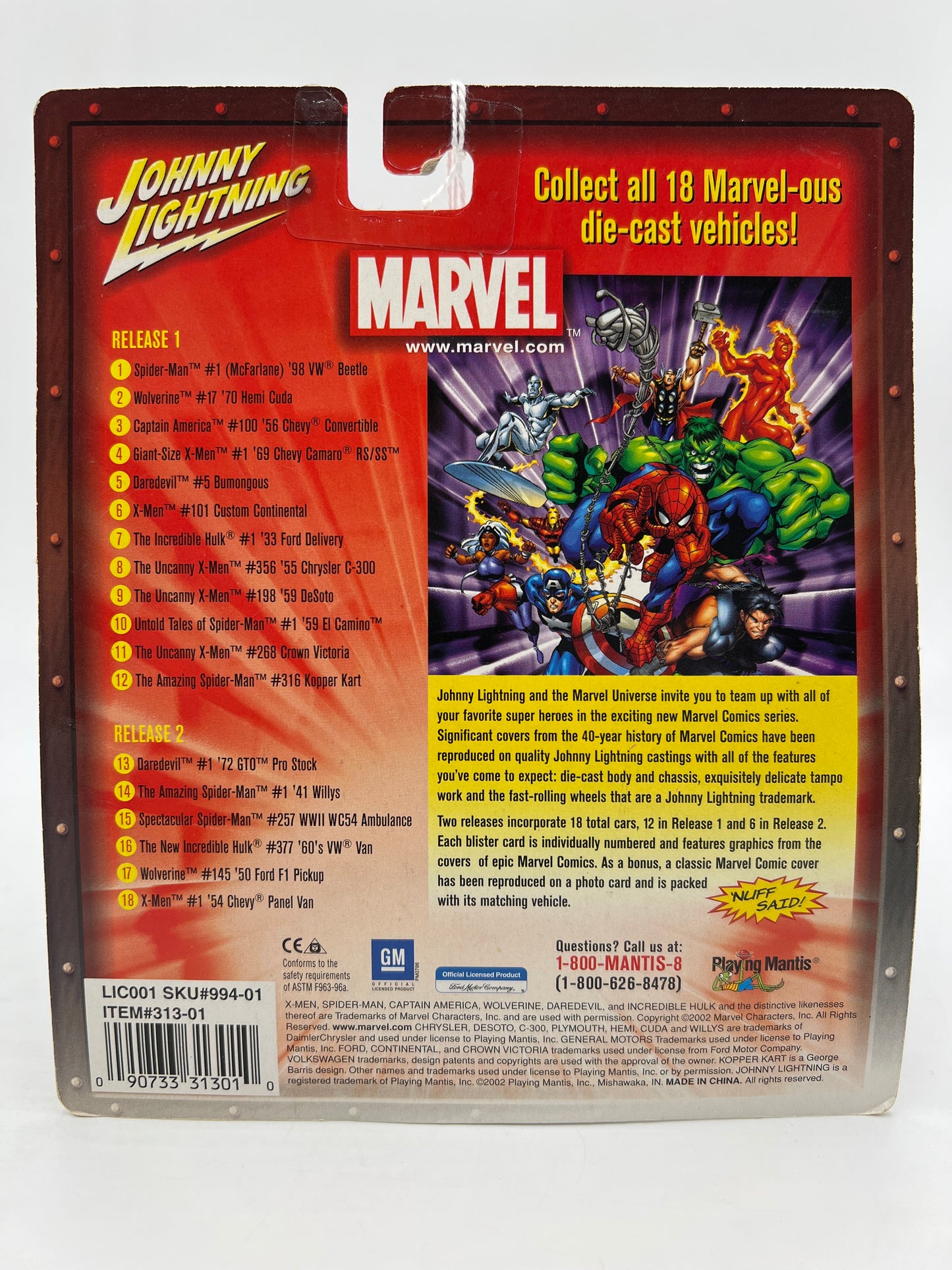 Johnny Lightning Marvel Spider-Man Release 1 #1 98 VW Beetle Green 222E