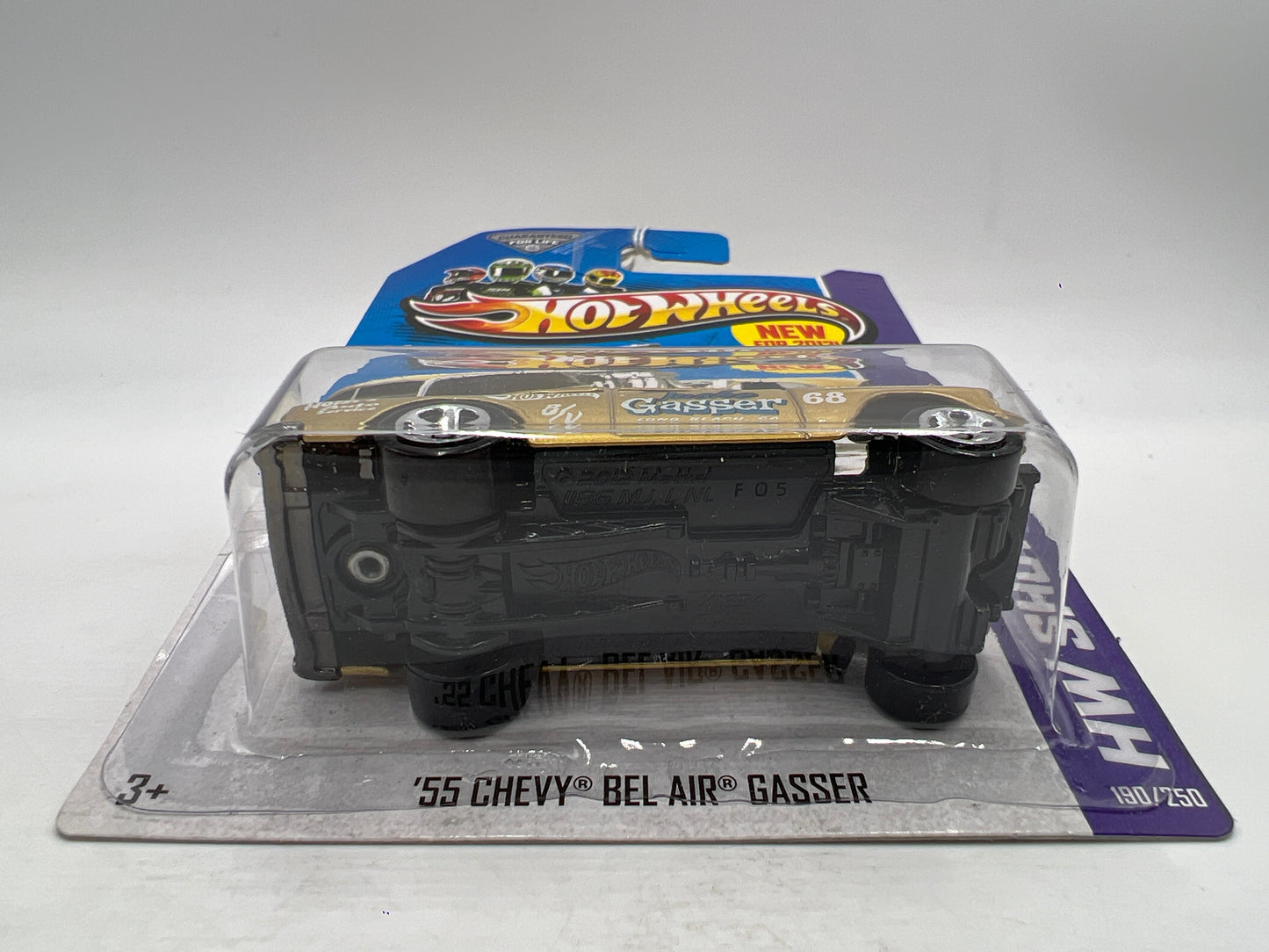 2013 Hot Wheels Showroom #190 55 Chevy Bel Air Gasser Gold 11F