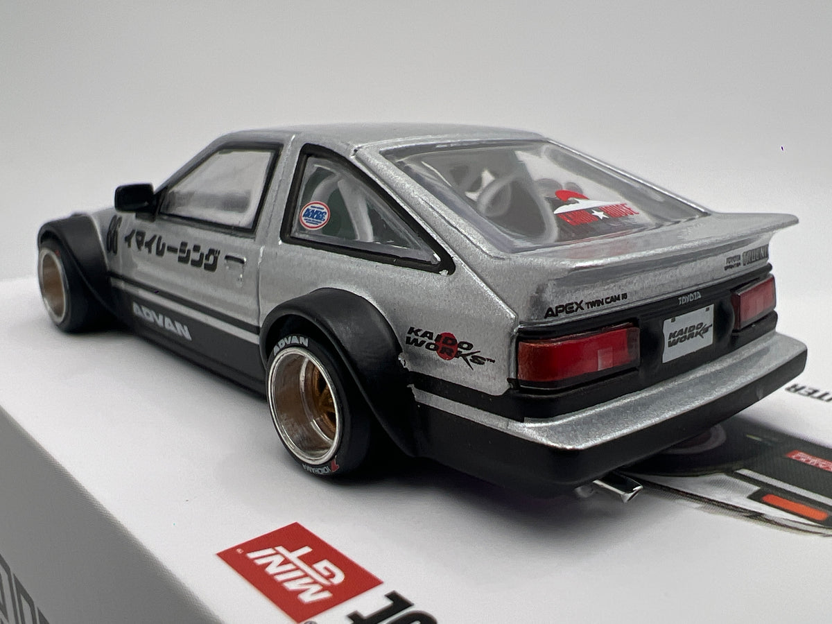 Mini GT Kaido House #218 Toyota Sprinter Trueno Kaido Street V2 Silver