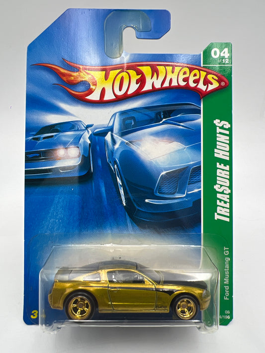 2008 Hot Wheels Super Treasure Hunt #164 Ford Mustang GT Gold W/Protector Cracked Blister