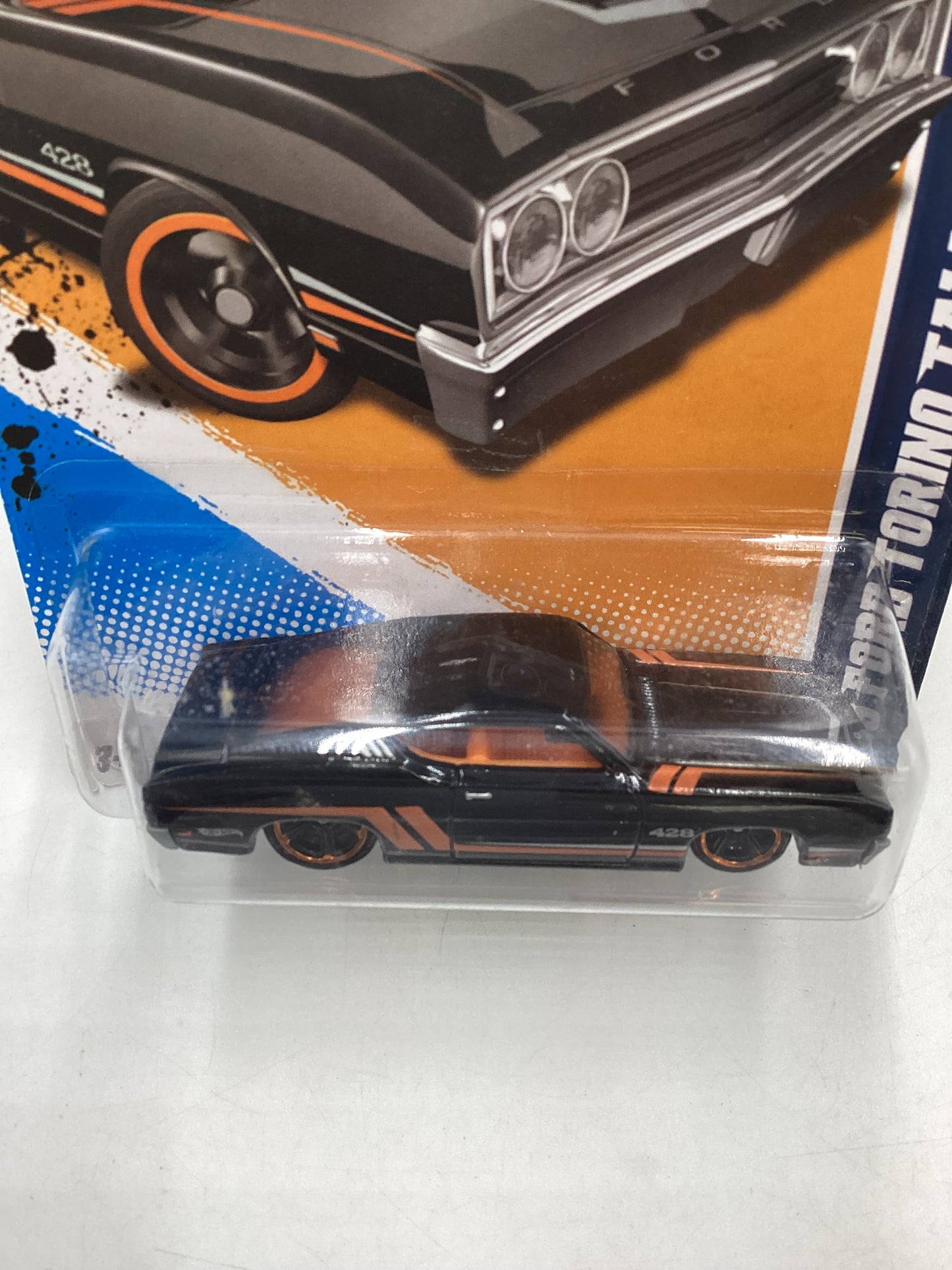 2012 Hot Wheels Muscle Mania Ford #111 69 Ford Torino Talledega Black 34A