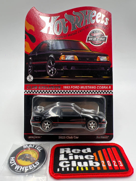 2023 Hot Wheels RLC Club Exclusive 1993 Ford Mustang Cobra R Black Exclusive W/Patch & Pin
