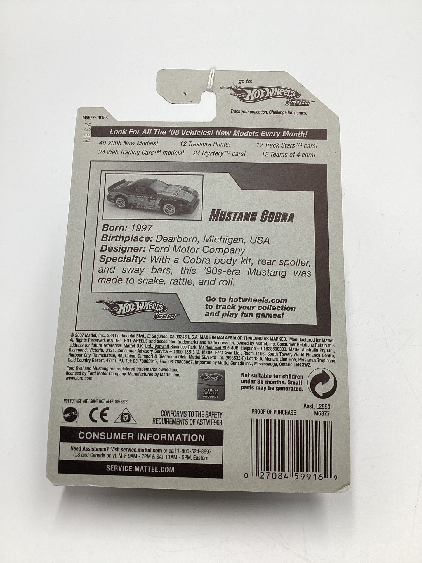 2008 Hot Wheels HW Team: Ford Racing #143 Mustang Cobra Orange 26i