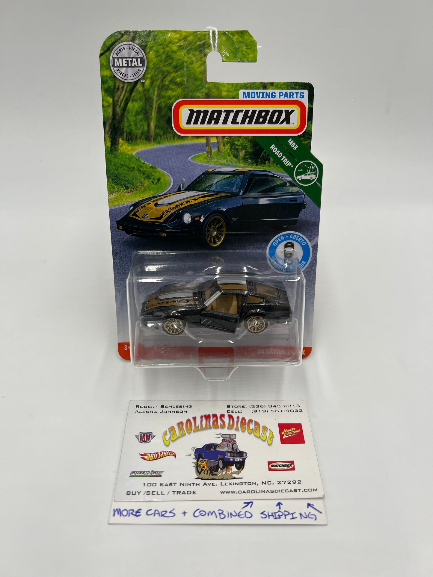 Matchbox Moving Parts MBX Road Trip 82 Datsun 280 ZX Black 166D