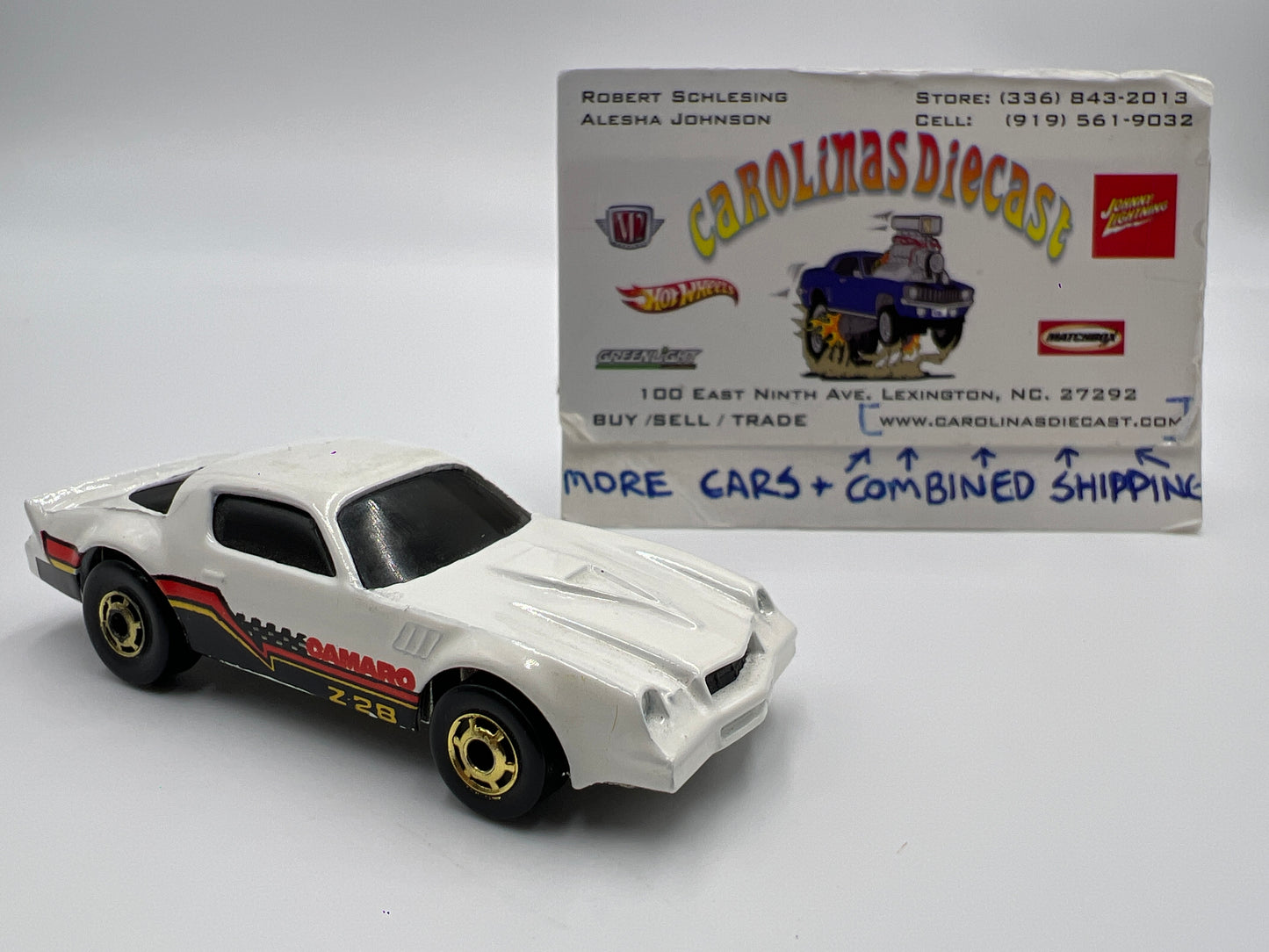 Hot Wheels Blackwall 3 Pack Stamper Exclusive 1982 Chevy Camaro Z-28 White GHO Wheels Loose