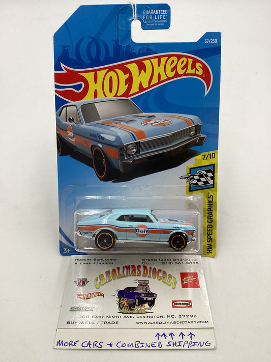 2019 Hot Wheels #67 Speed Graphics 68 Chevy Nova  gulf 17E