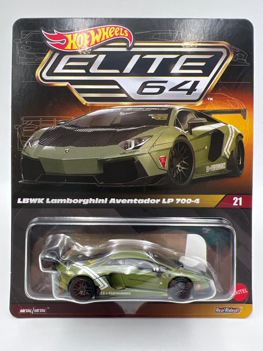 Hot Wheels RLC Elite 64 #21 LBWK Lamborghini Aventador LP 700-4 Green W/Protector