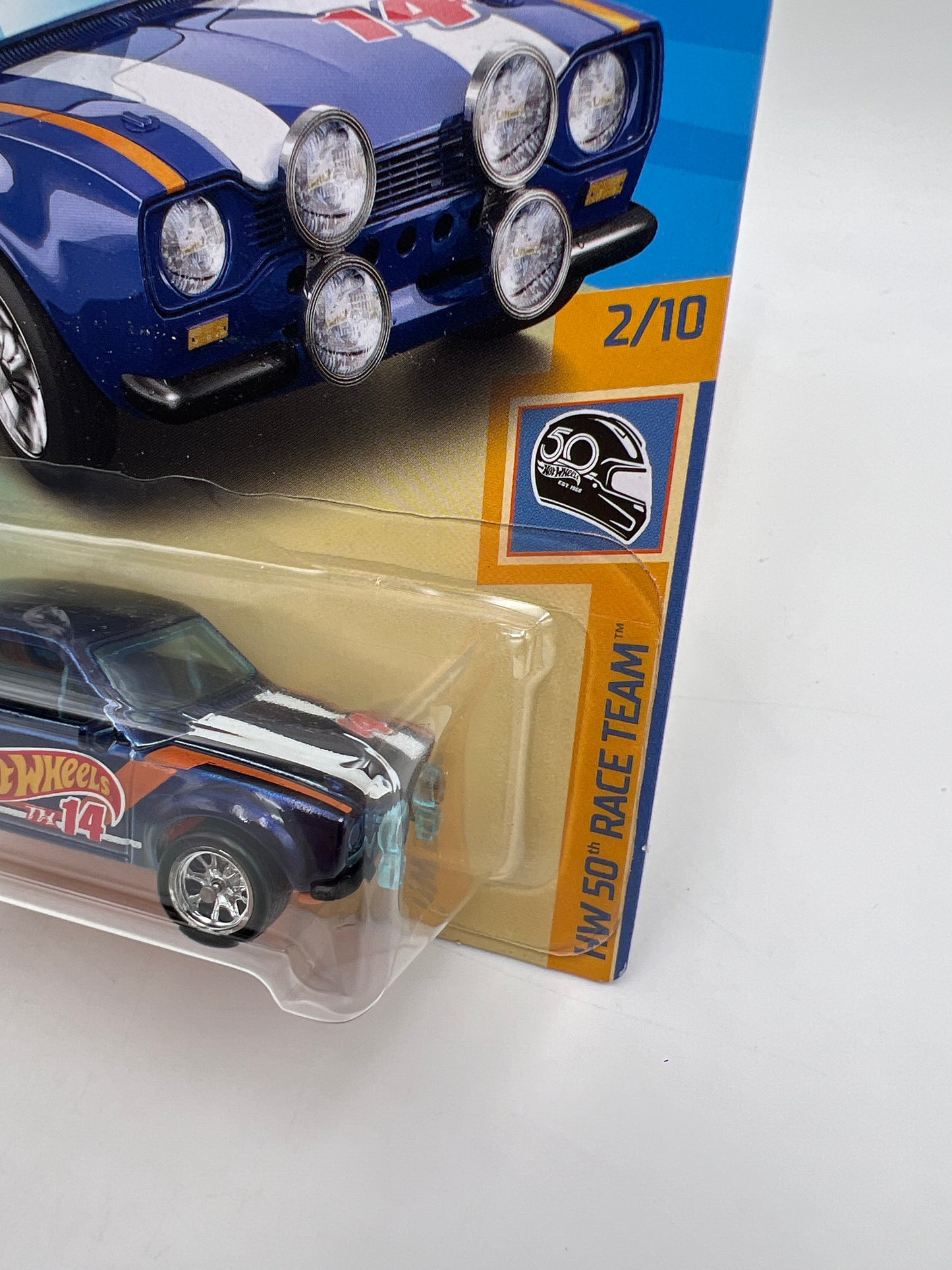 2018 Hot Wheels Super Treasure Hunt 70 Ford Escort RS1600 Blue W/Protector