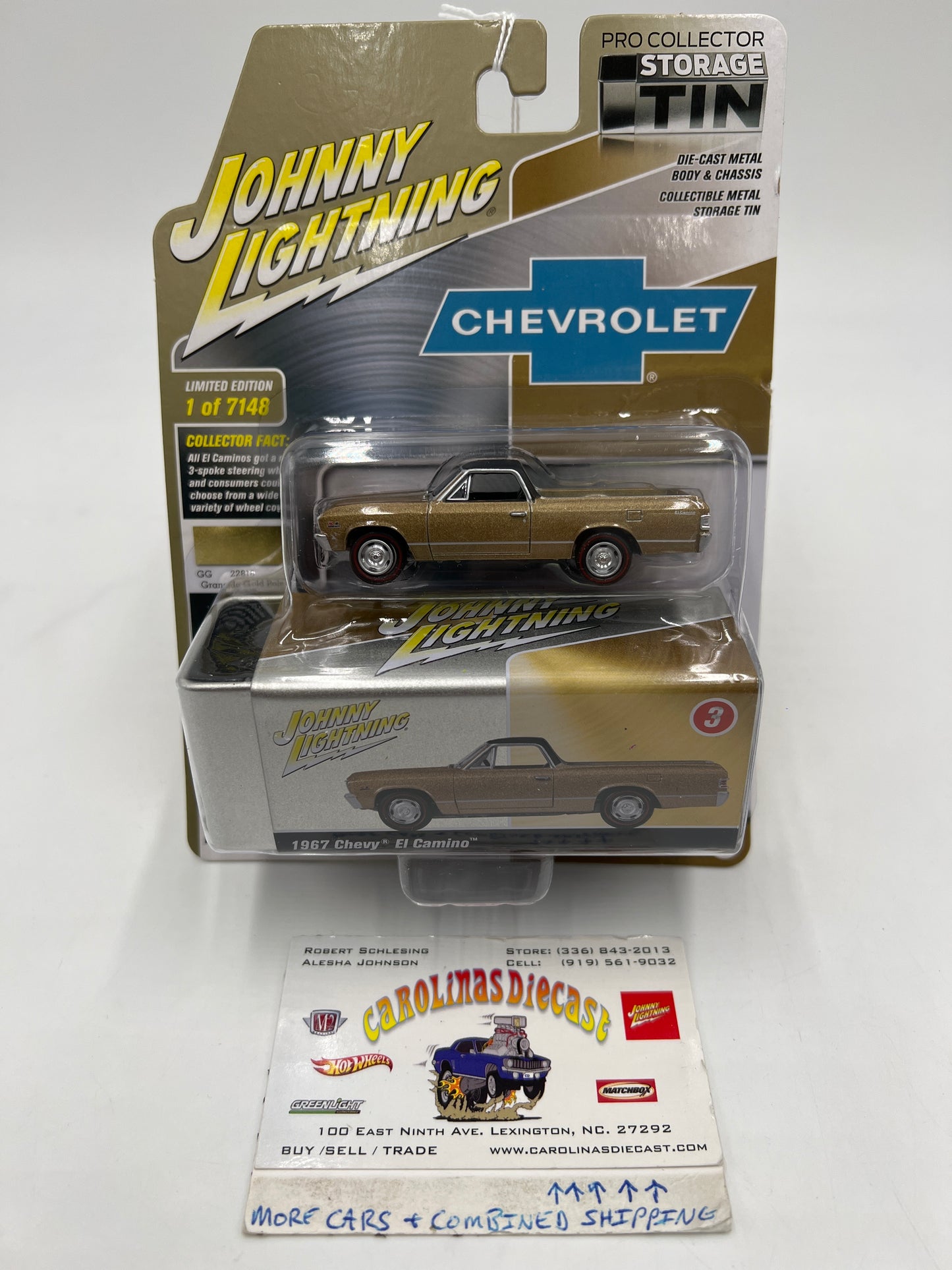 Johnny Lightning Chevrolet 1967 Chevy El Camino Gold W/Tin 217B