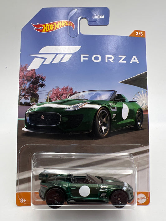 Hot Wheels Forza #3 15 Jaguar F-Type Project 7 Dark Green 166F