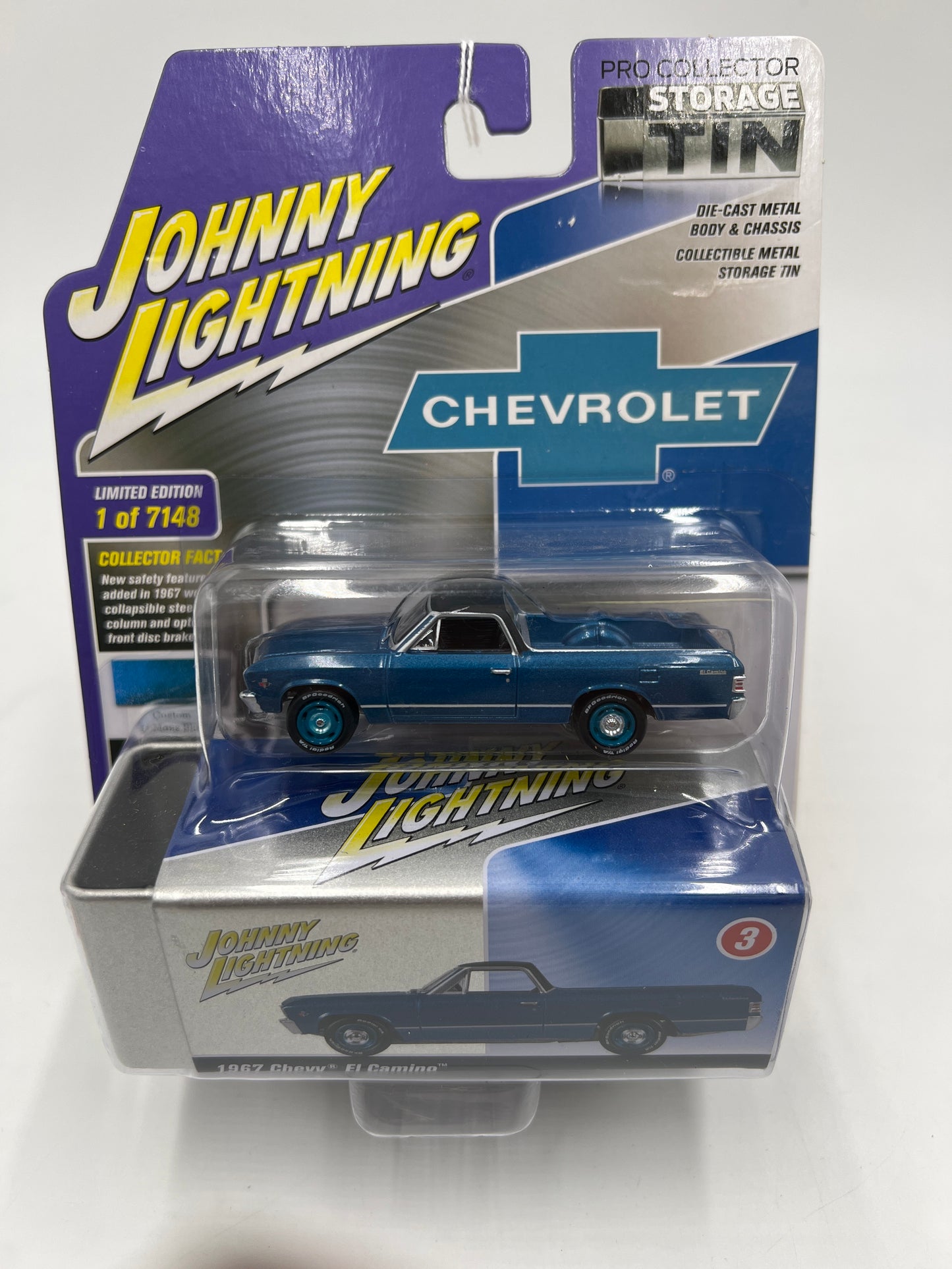 Johnny Lightning Chevrolet 1967 Chevy El Camino Blue W/Tin 217C