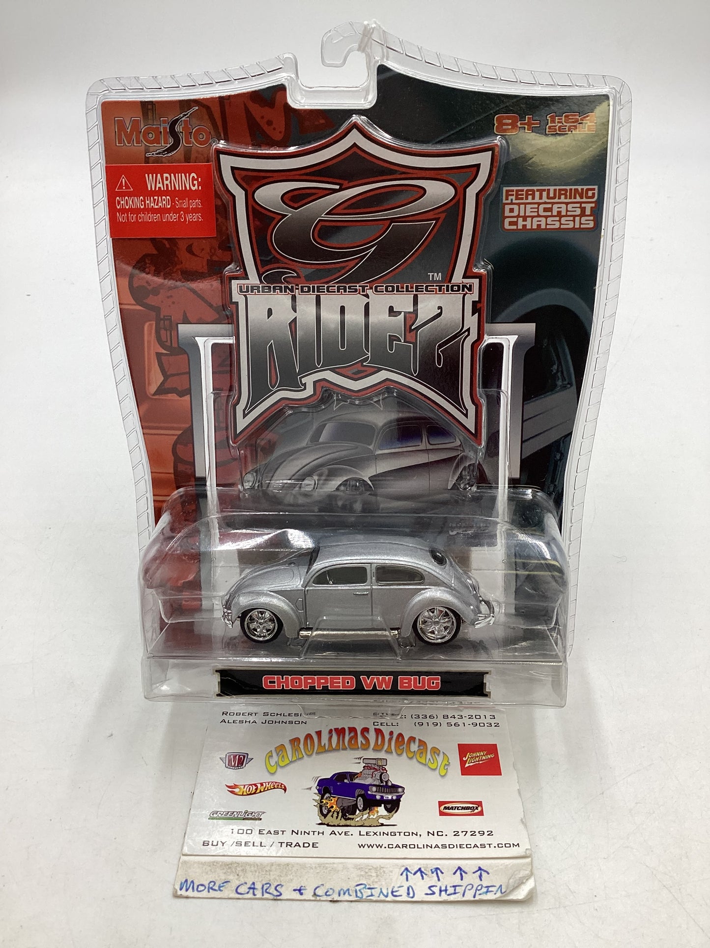 2006 Maisto Urban Diecast Collection Ridez Chopped VW Bug Silver
