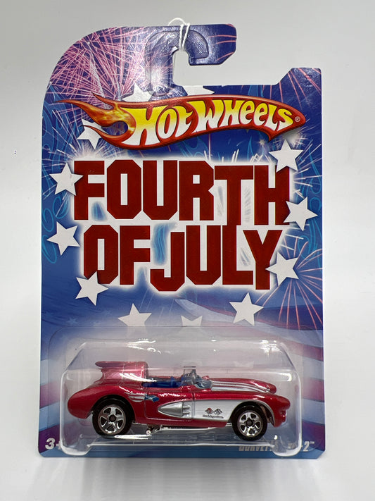 2008 Hot Wheels Fourth Of July Corvette SR-2 Red 155F