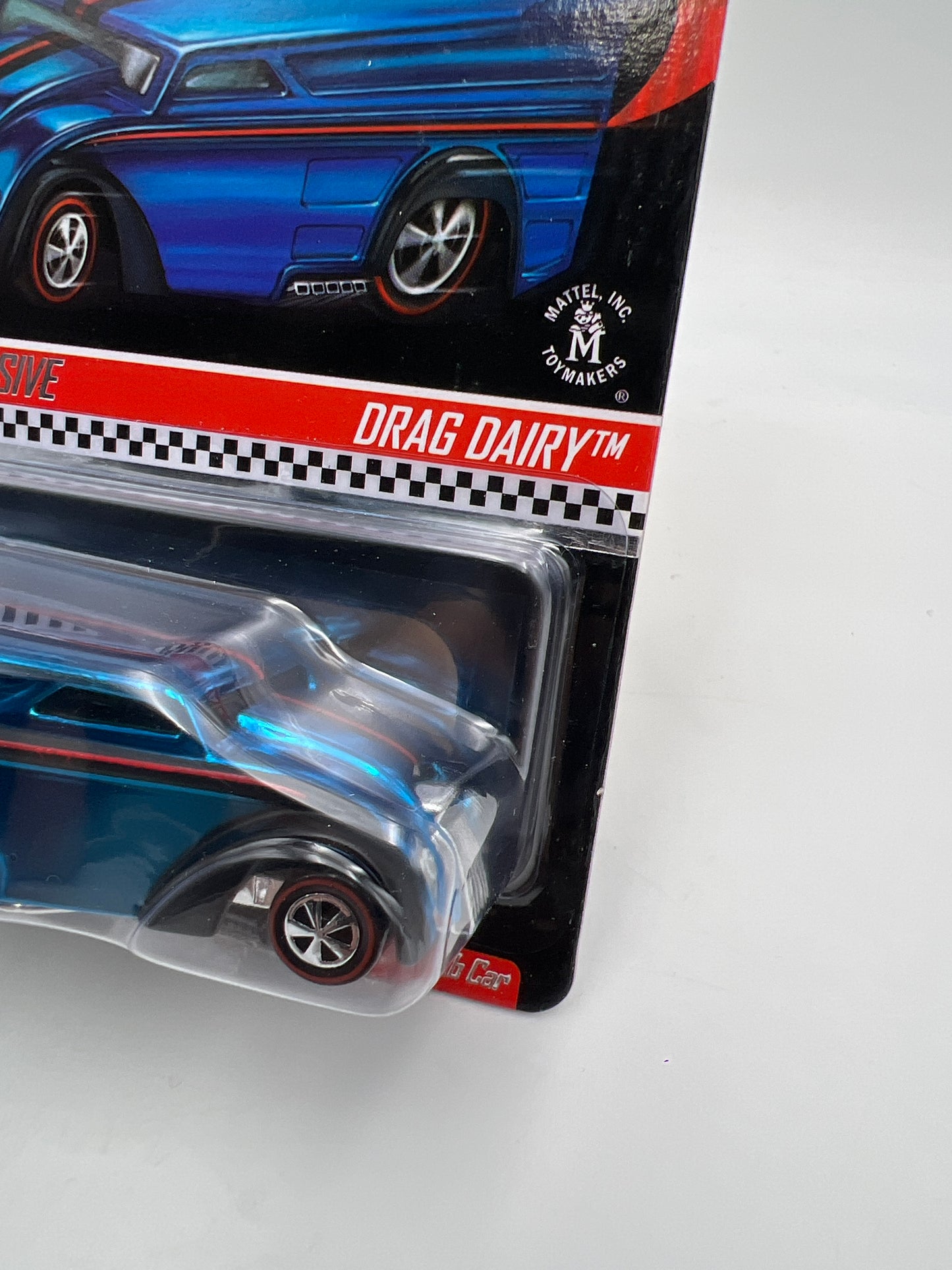 2014 Hot Wheels RLC Club Exclusive 2053/4000 Drag Dairy Blue W/Button & Protector