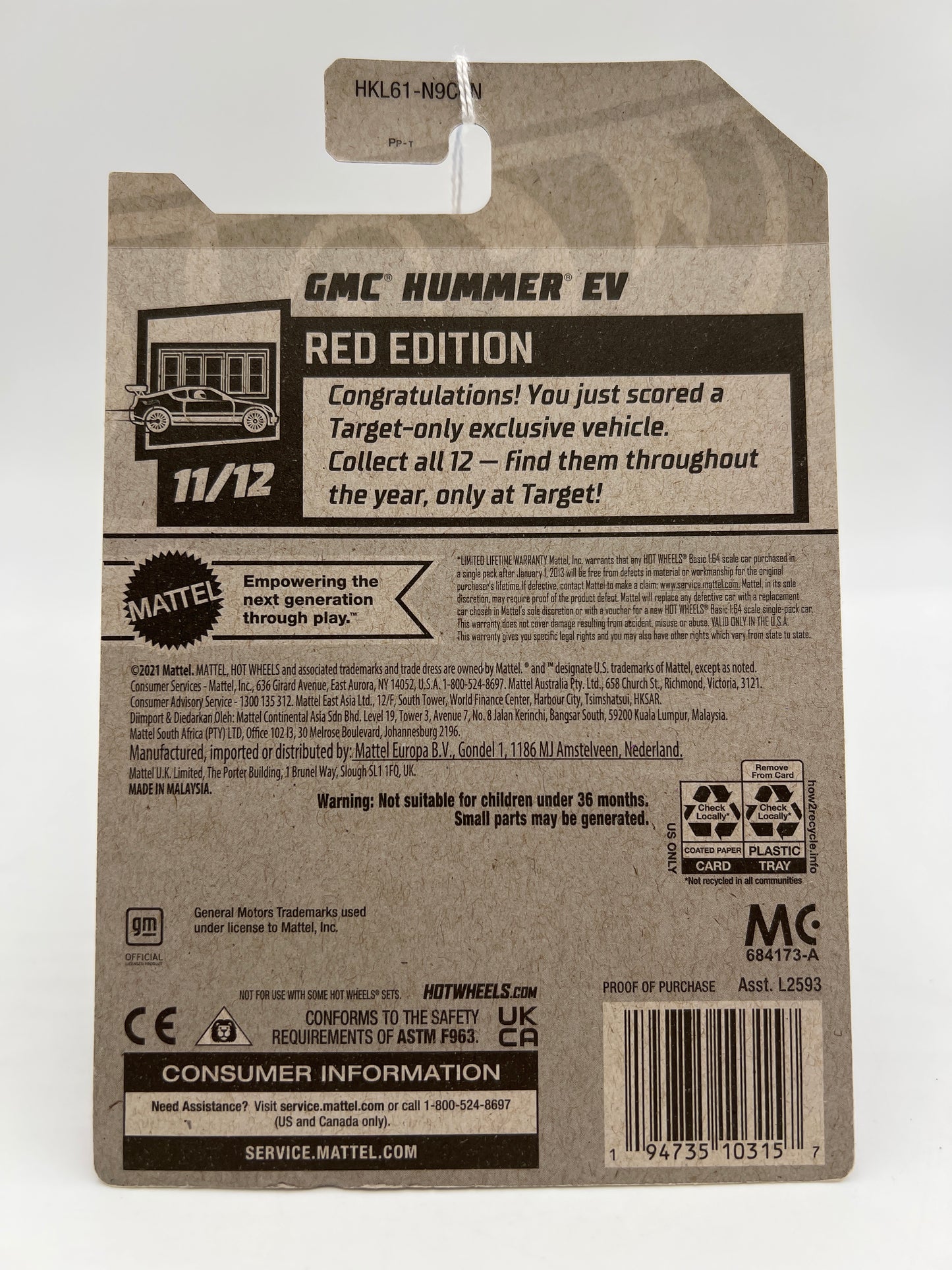 2023 Hot Wheels Target Exclusive Red Edition #116 GMC Hummer EV Red