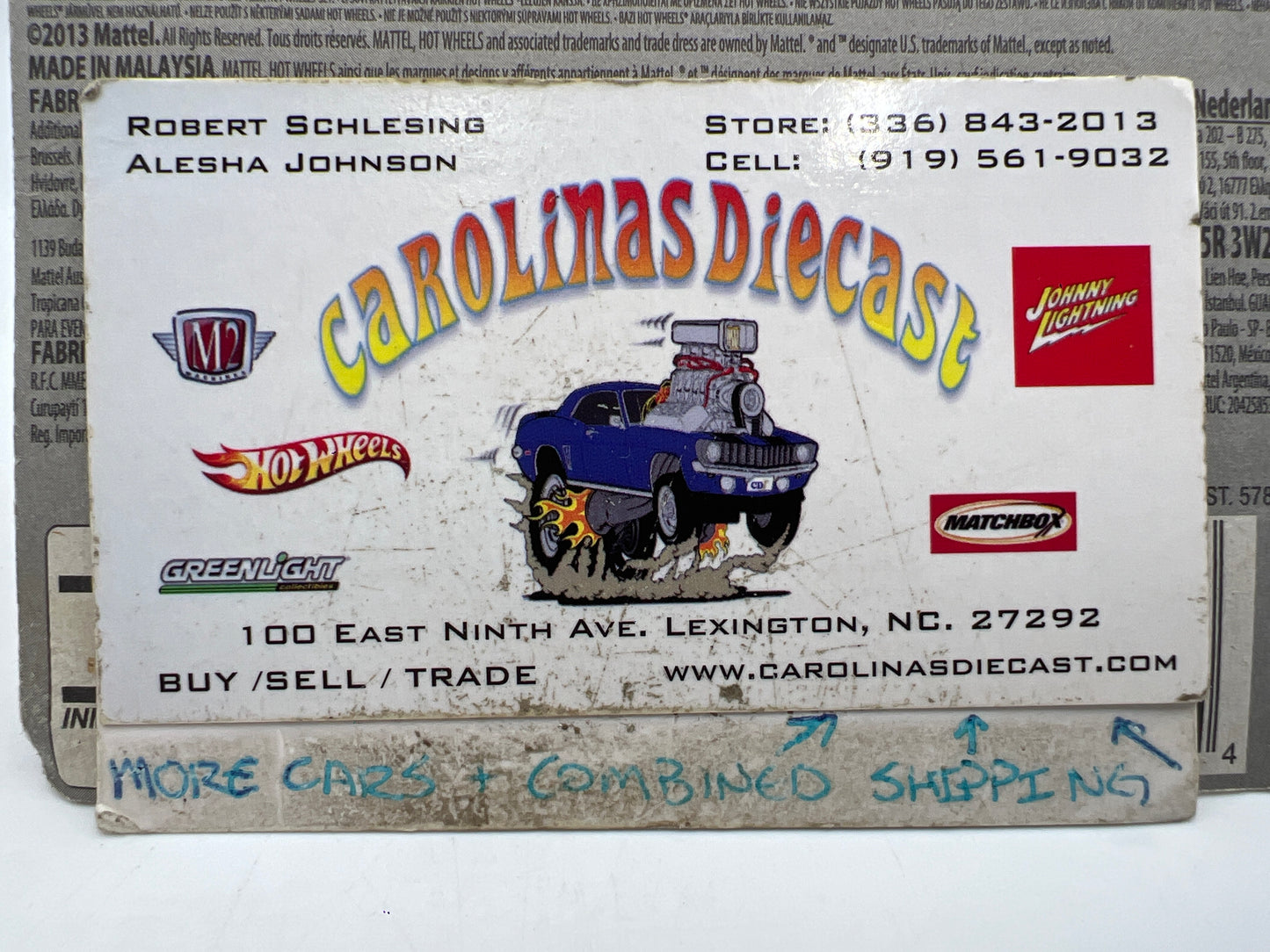 2014 Hot Wheels Short Card Treasure Hunt #101 Speedbox Blue