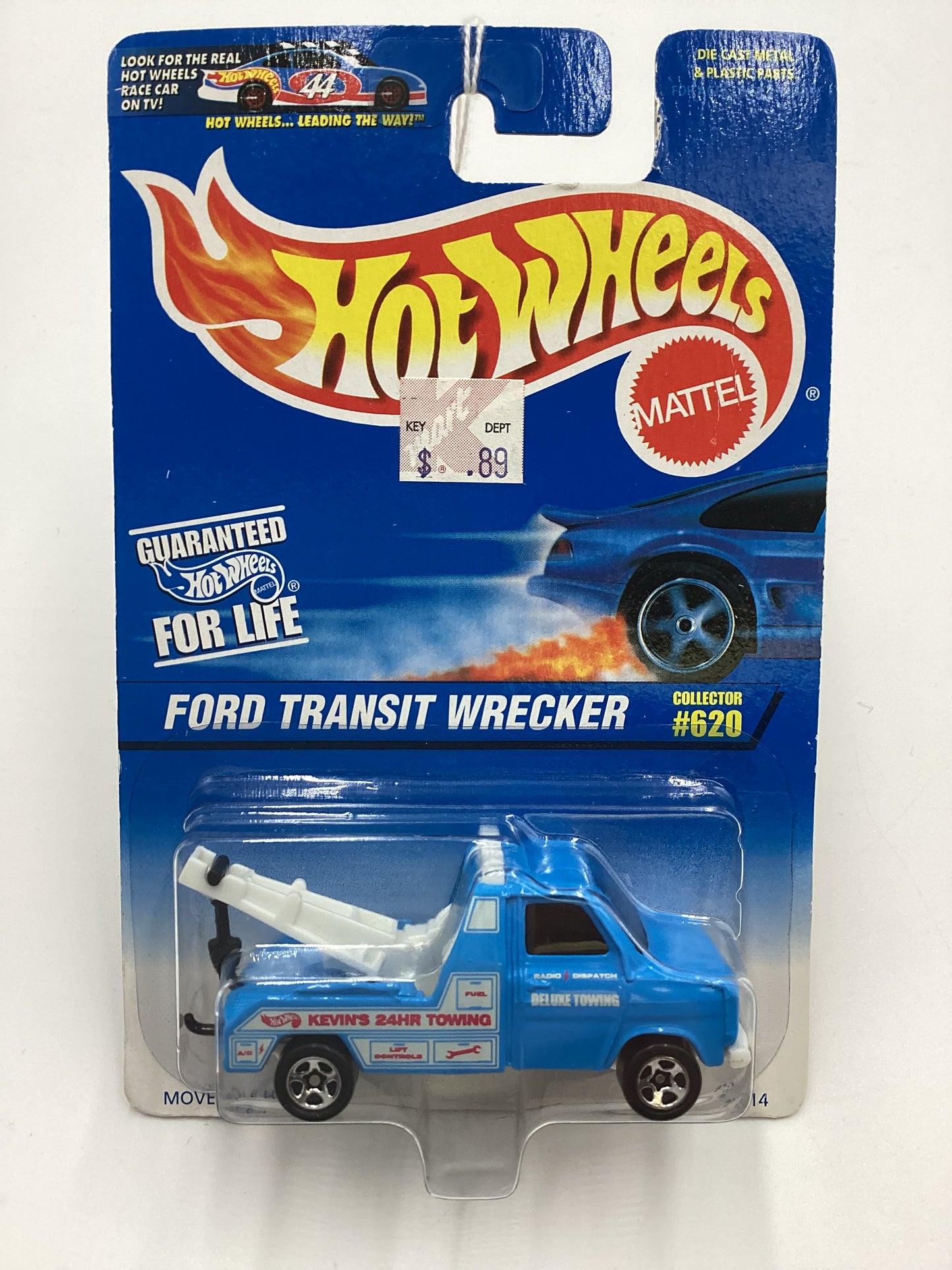 1996 Hot Wheels Collector #620 Ford Transit Wrecker Light Blue 240D