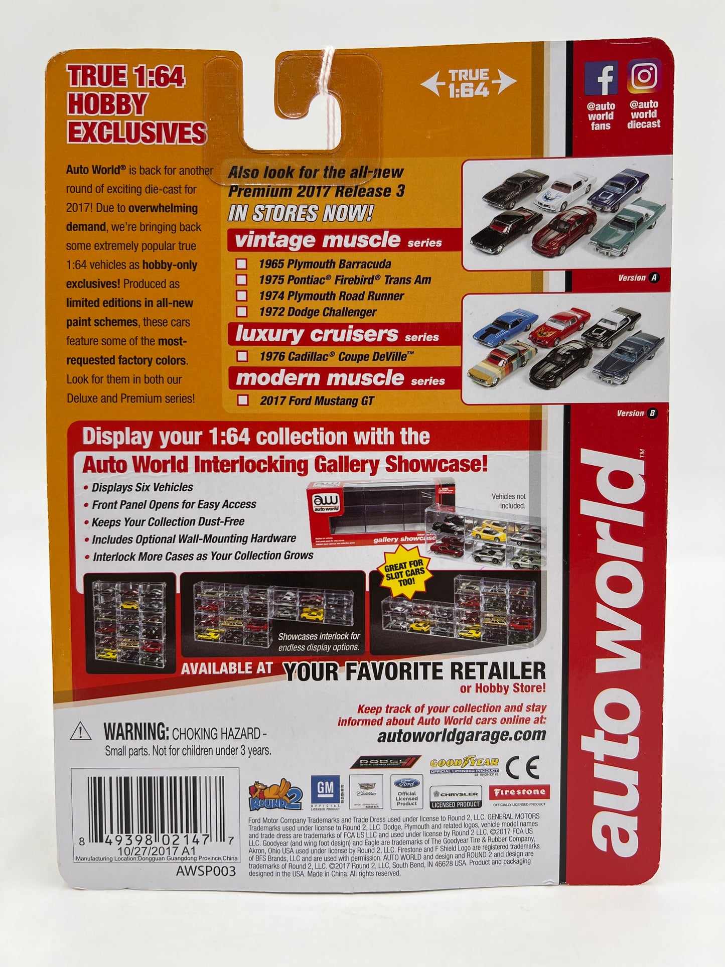 Auto World Vintage Muscle Hobby Exclusive 1/1800 1972 Dodge Challenger Orange