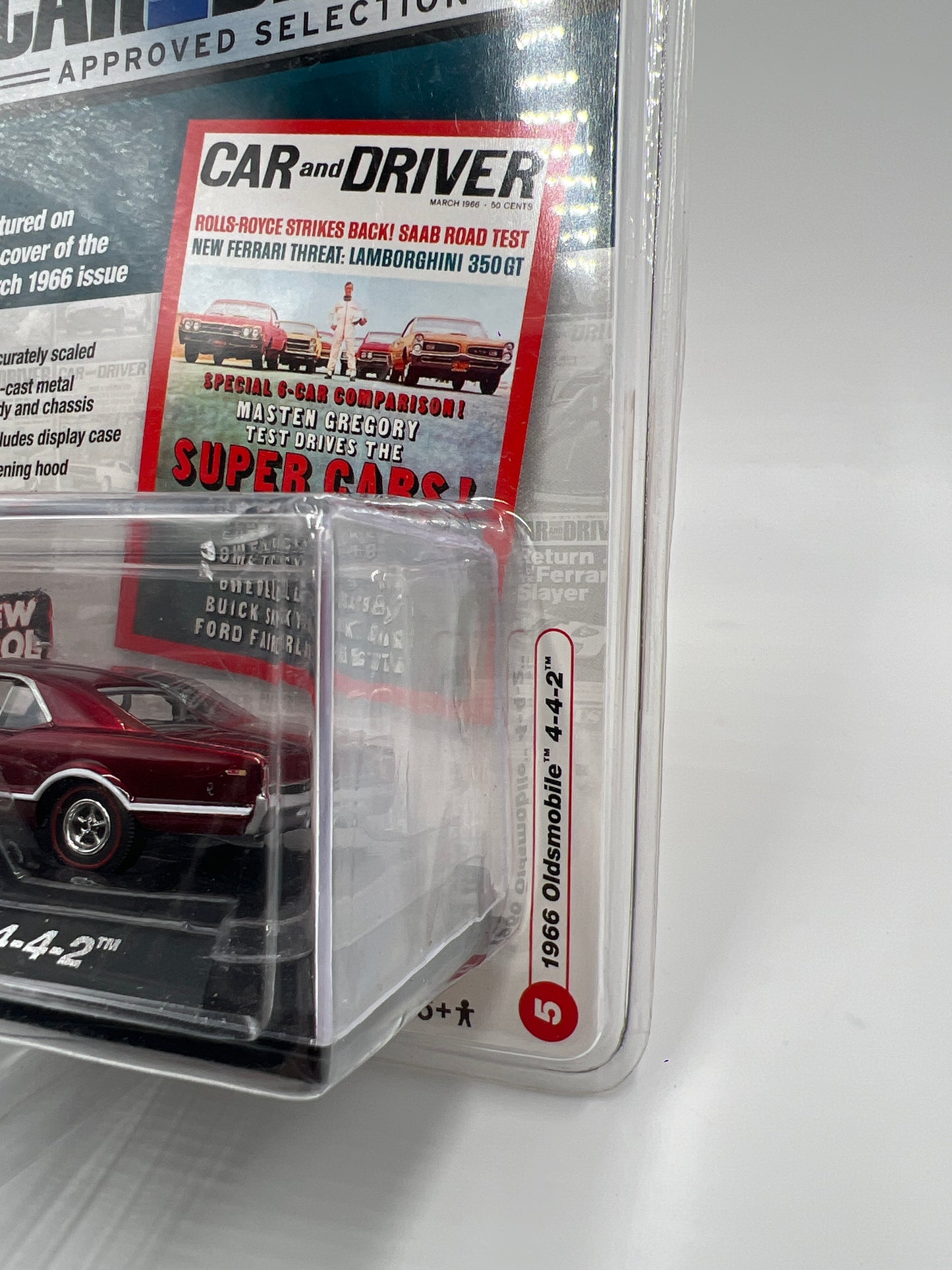 Auto World Car And Driver #5 Ultra Red CHASE 1966 Oldsmobile 442