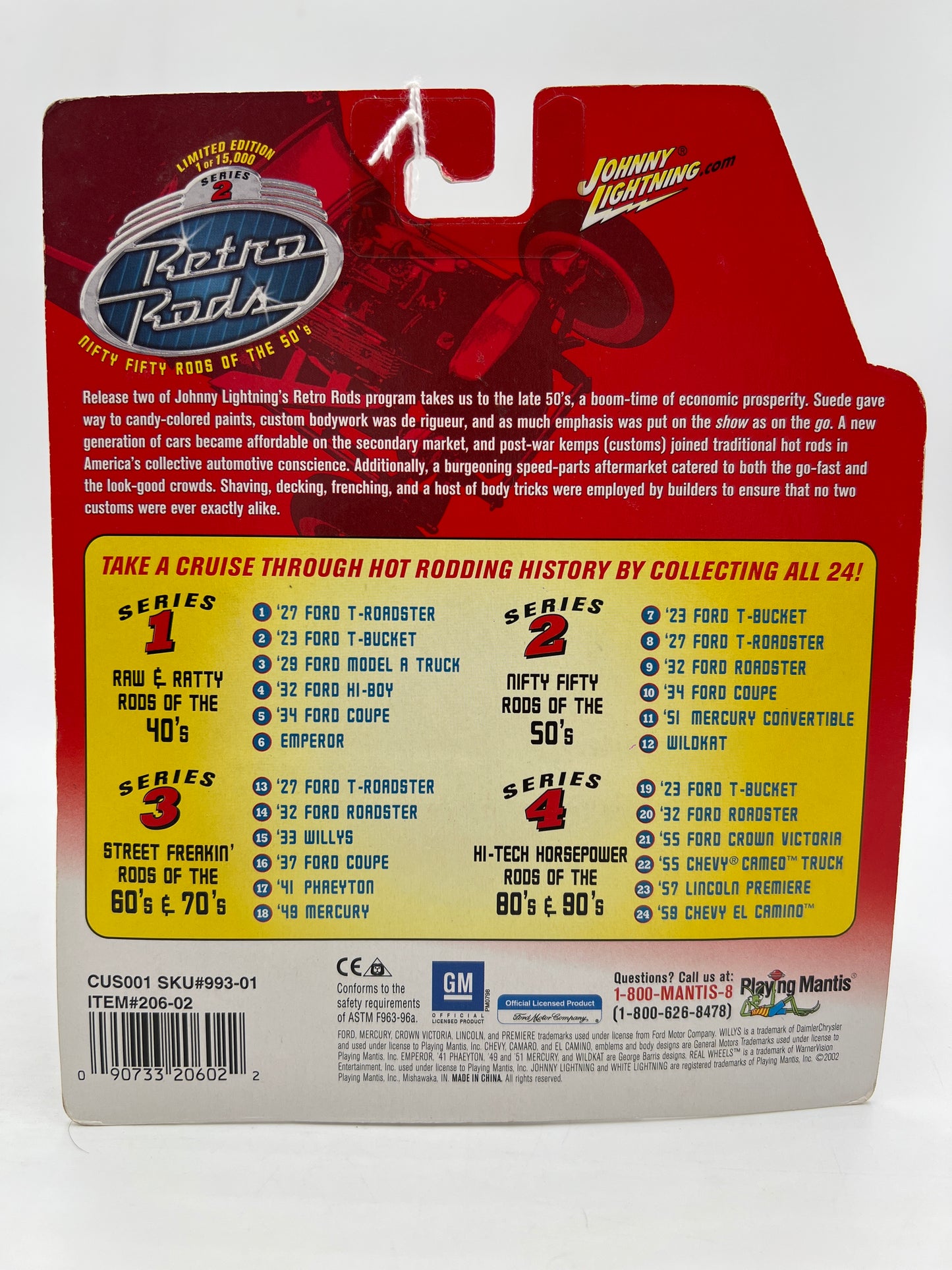 Johnny Lightning Retro Rods Series 2 #8 27 Ford T-Roadster Red 220F